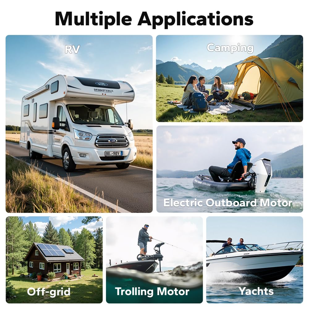 Litime 12V 100Ah Lithium Battery, Up To 15000 Cycles Lifepo4 Battery, Perfect For Rv, Marine/Trolling Motors, Home Energy Storag