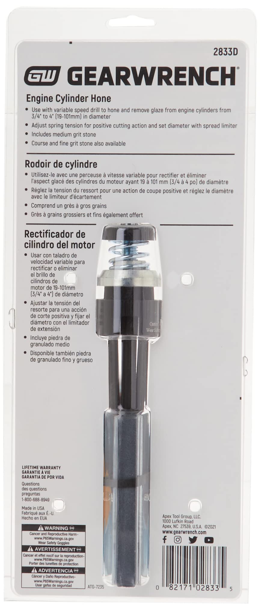 GEARWRENCH Engine Cylinder Hone - 2833D