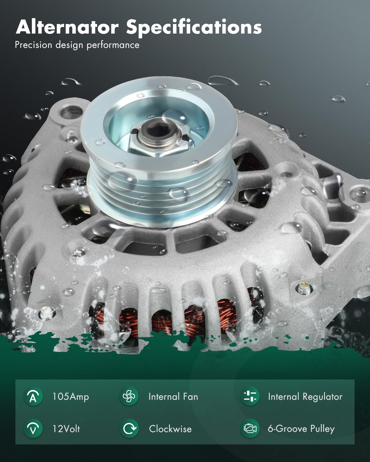 SCITOO Alternator Fits for Chevrolet/for Chevy, Cadillac, for GMC Vehicle Models, 4.3L 4.8L 5.0L 5.3L 5.7L 6.0L 6.5L 6.6L 8.1L-