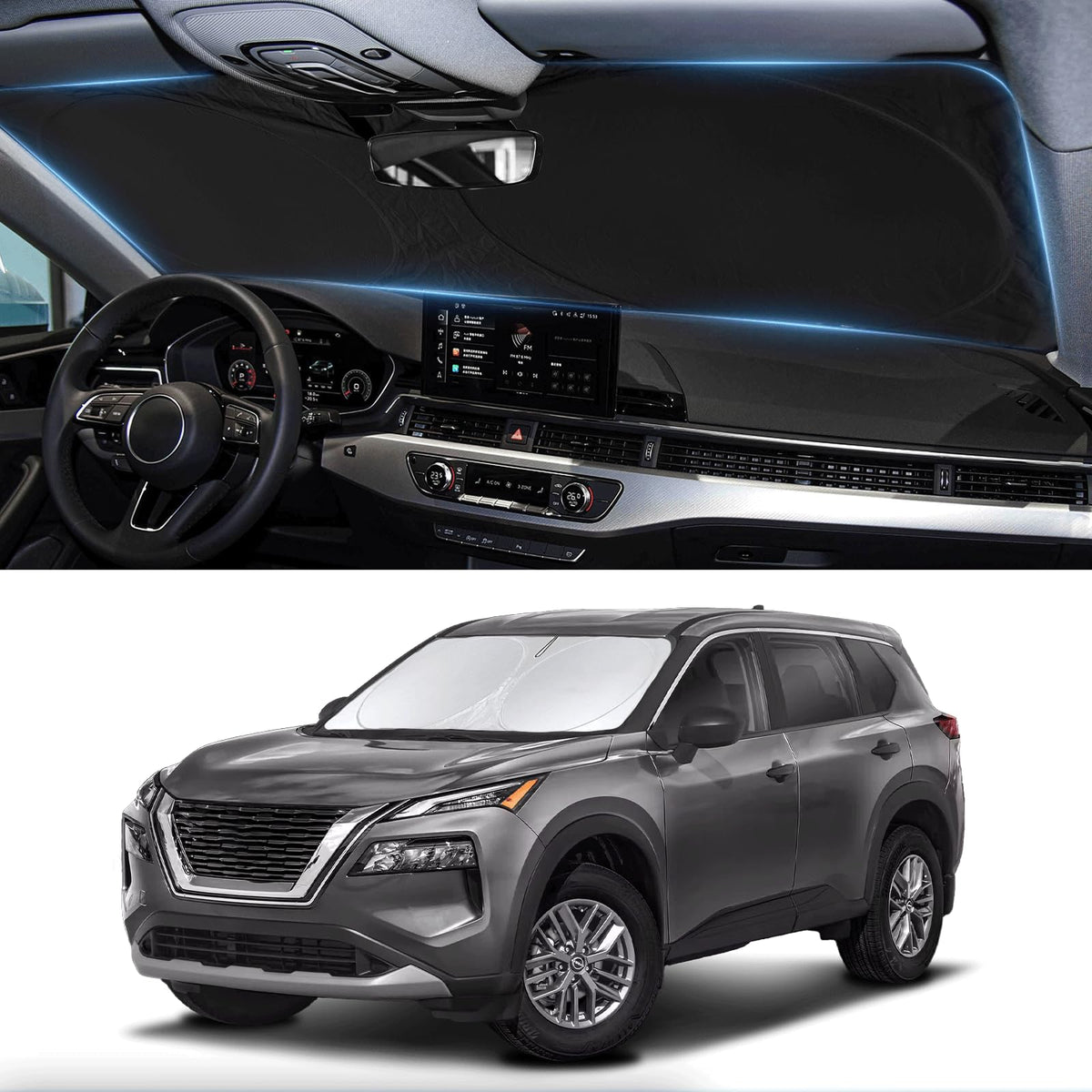 Custom Fit Rogue Windshield Sunshade For 2023-2024 2025 Nissan Rogue (Not For Rogue Sport & 2021 Rogue 3Rd Gen. T33) Window Car