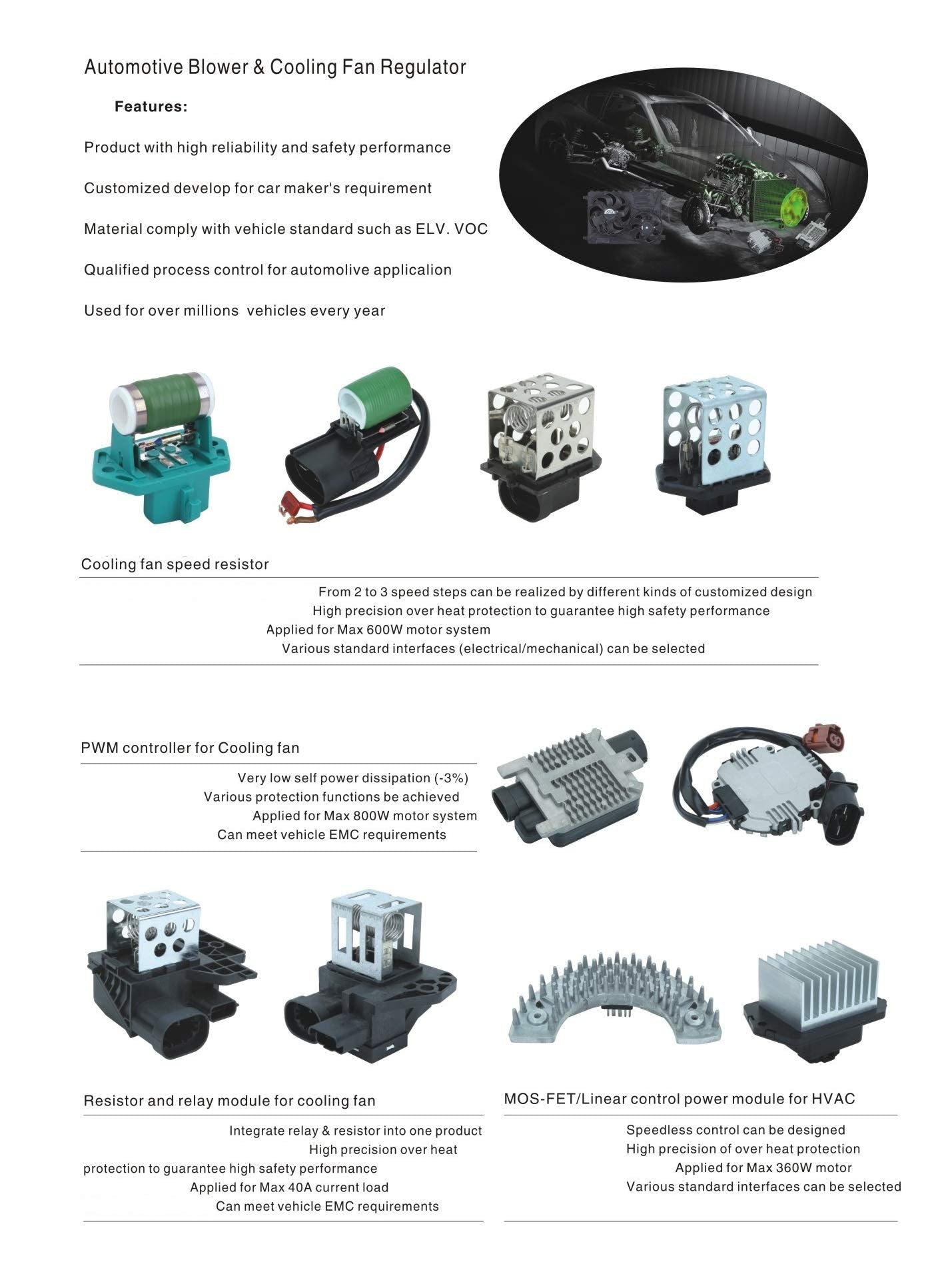 Blower Motor Resistor Control Module Compatible With 00-11 Focus / 10-13 Transit Connect / 97-00 Contour - 99-02 Cougar / 97-00 Mystique Yh1696 973012 20043 Ru427 Ys4Z18591Aa