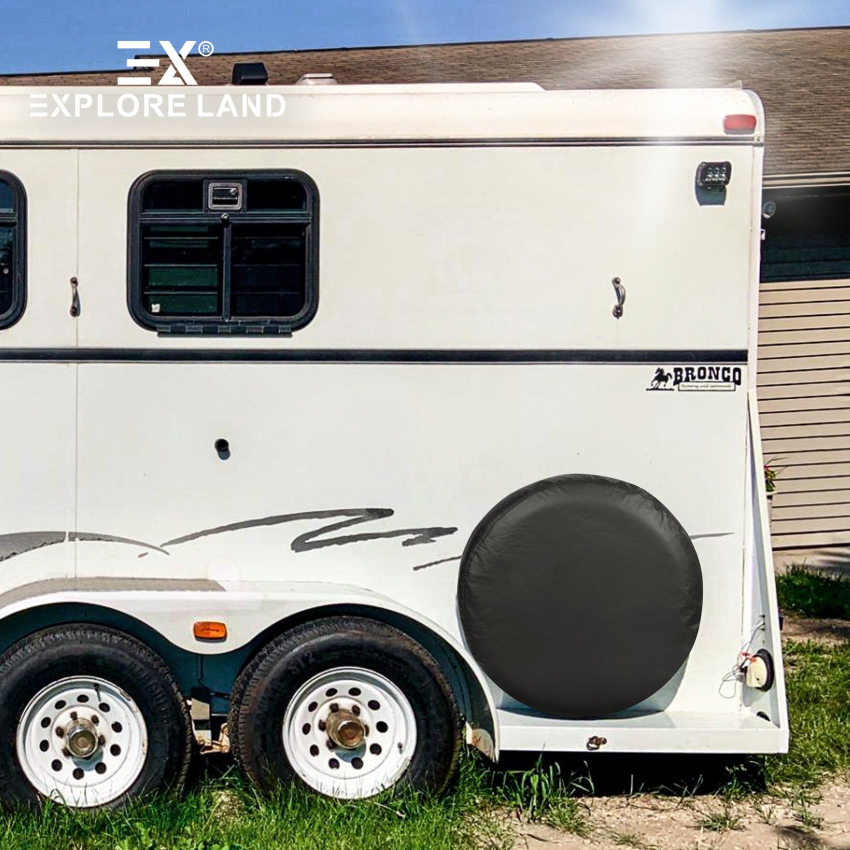 Explore Land 26-27.75 Inch Spare Tire Cover Fit Trailer, Rv, Suv, Truck, Tough Tire Wheel Soft Cover, Black