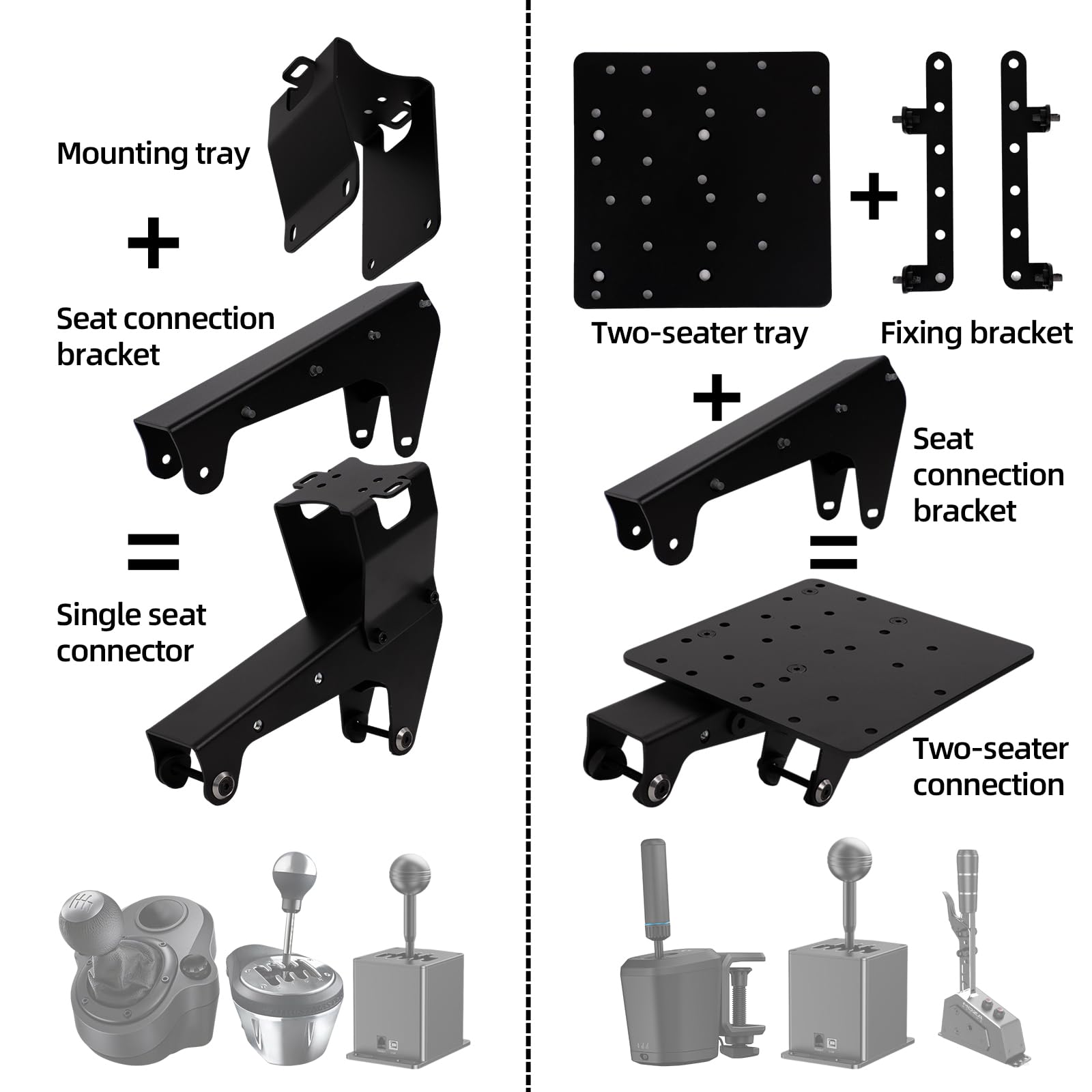 Banpingo Gearshift & Handbrake Holder - Compatible with Trophy-Style,Trophy - Logitech G, and Other Sim Racing Seats