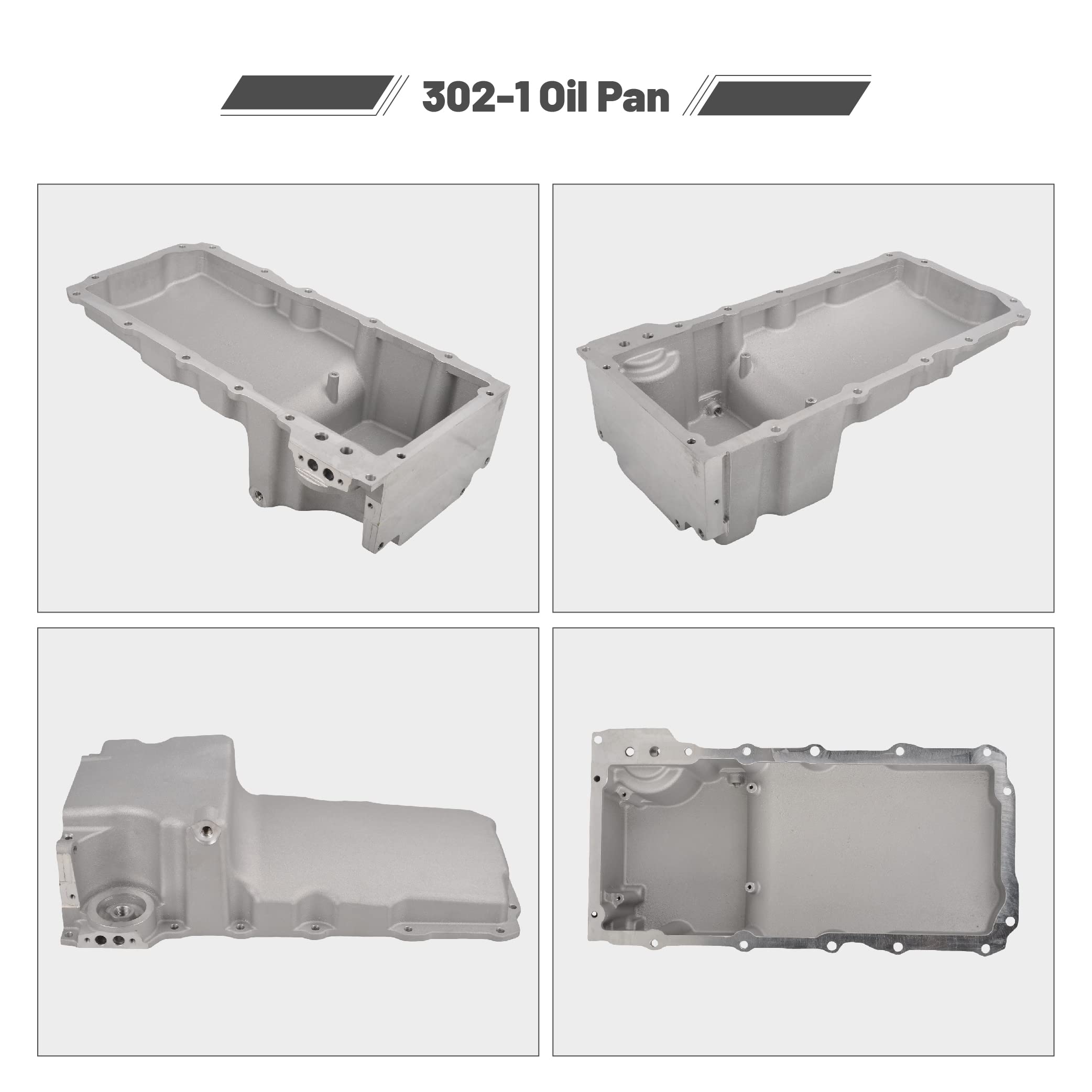GESEXI 302-1 LS Swap Retrofit Aluminum Oil Pan Kit Compatible with 1955-1987 GM Muscle Classic Car Truck LS1 LS6 LS2 LS3 LS6 LSX