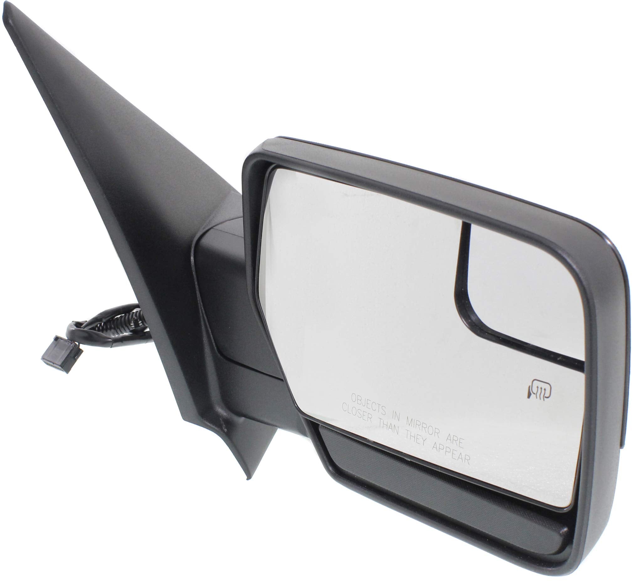 Kool-Vue Mirror Compatible with 2007-2017 Ford Expedition Textured Black Power, Manual Folding, Heated, Blind Spot Detection, Memory and Signal Light Passenger Side