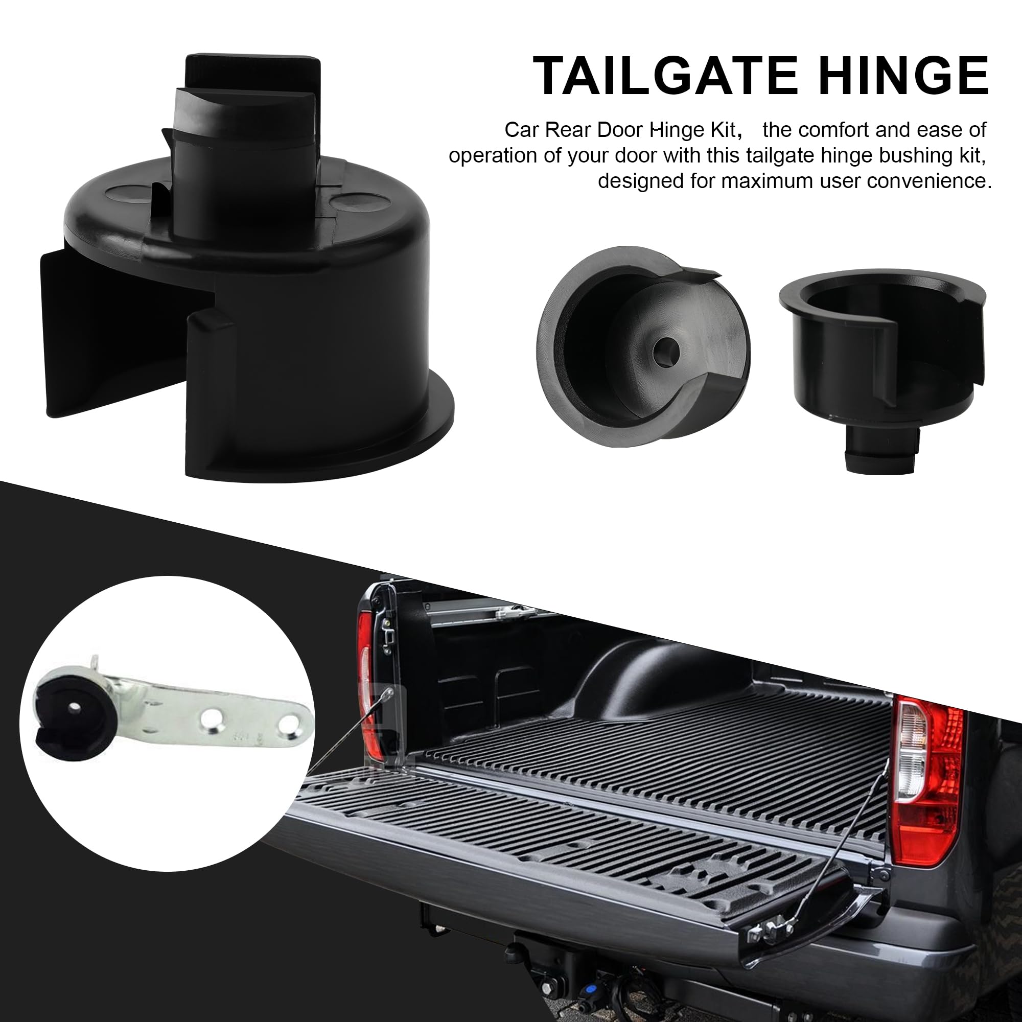 Camotokiit Tailgate Right Inner Hinge Pivot Plastic Bushing Insert for Toyota Tundra 2007-2024 66110-0C020 Passenger Side Tail G