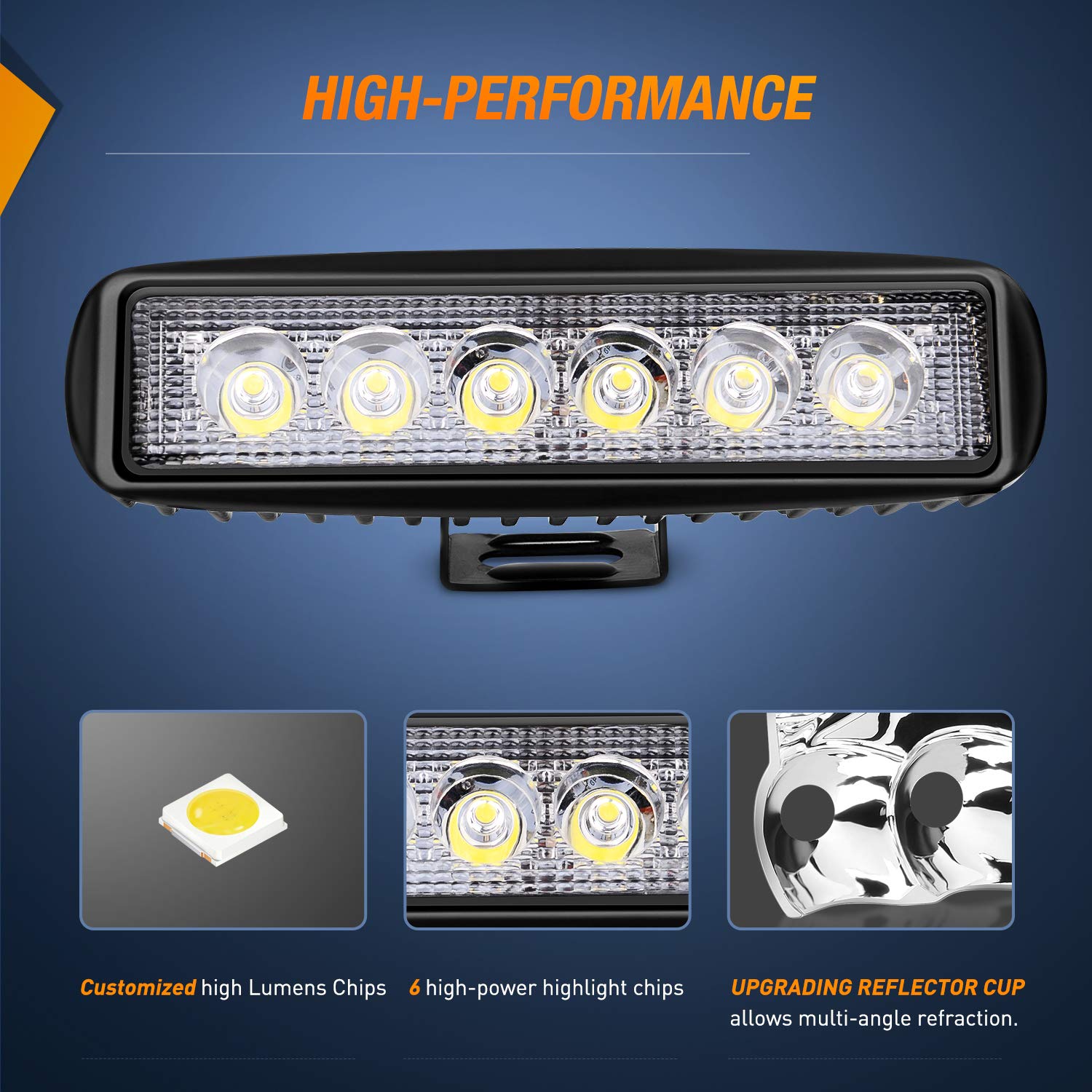 Nilight Led Light Bar 2Pcs 18W 6Inch Flood Led Pods Offroad Fog Light Waterproof For Boat Suv Atv 4Wd Car Truck Golf Cart 12V 24