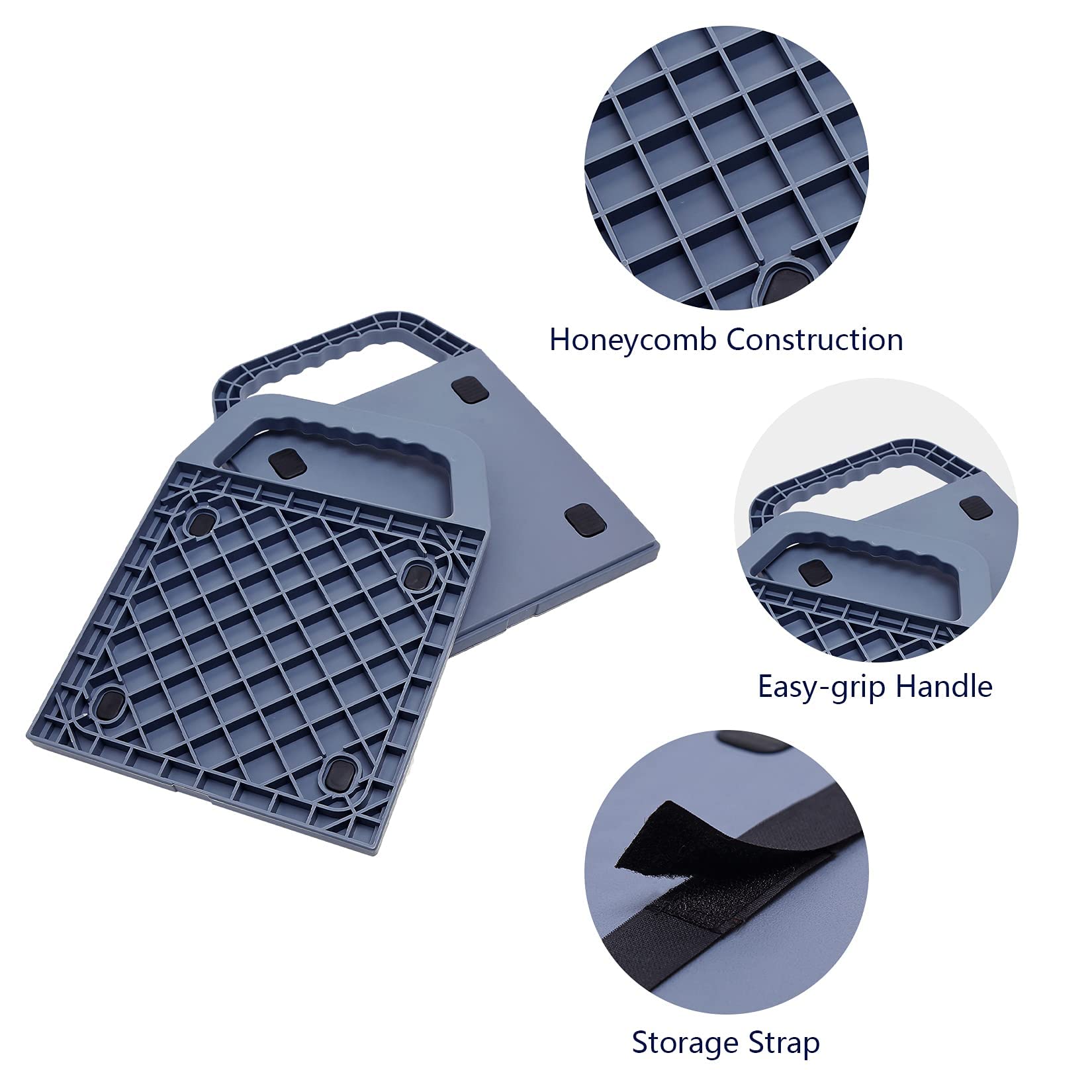 Large Rv Jack Pads With Built-In Handle Prevent Jacks From Sinking 11.8 Inch X 11.8 Inch Camper Jack Pads Grey (Pack Of Two)