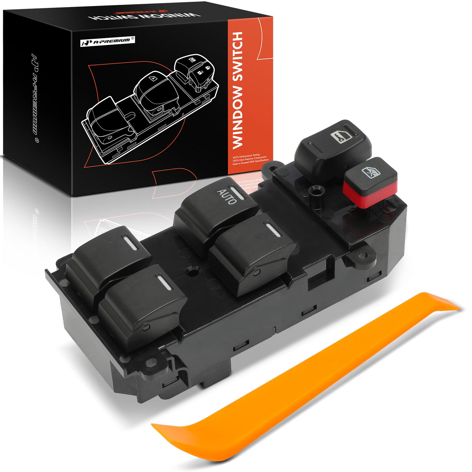 A-Premium Power Master Window Switch Compatible with Honda CR-V 2007-2011 Sport Utility, Front Left Driver Side, Replace # 35750SWAK01