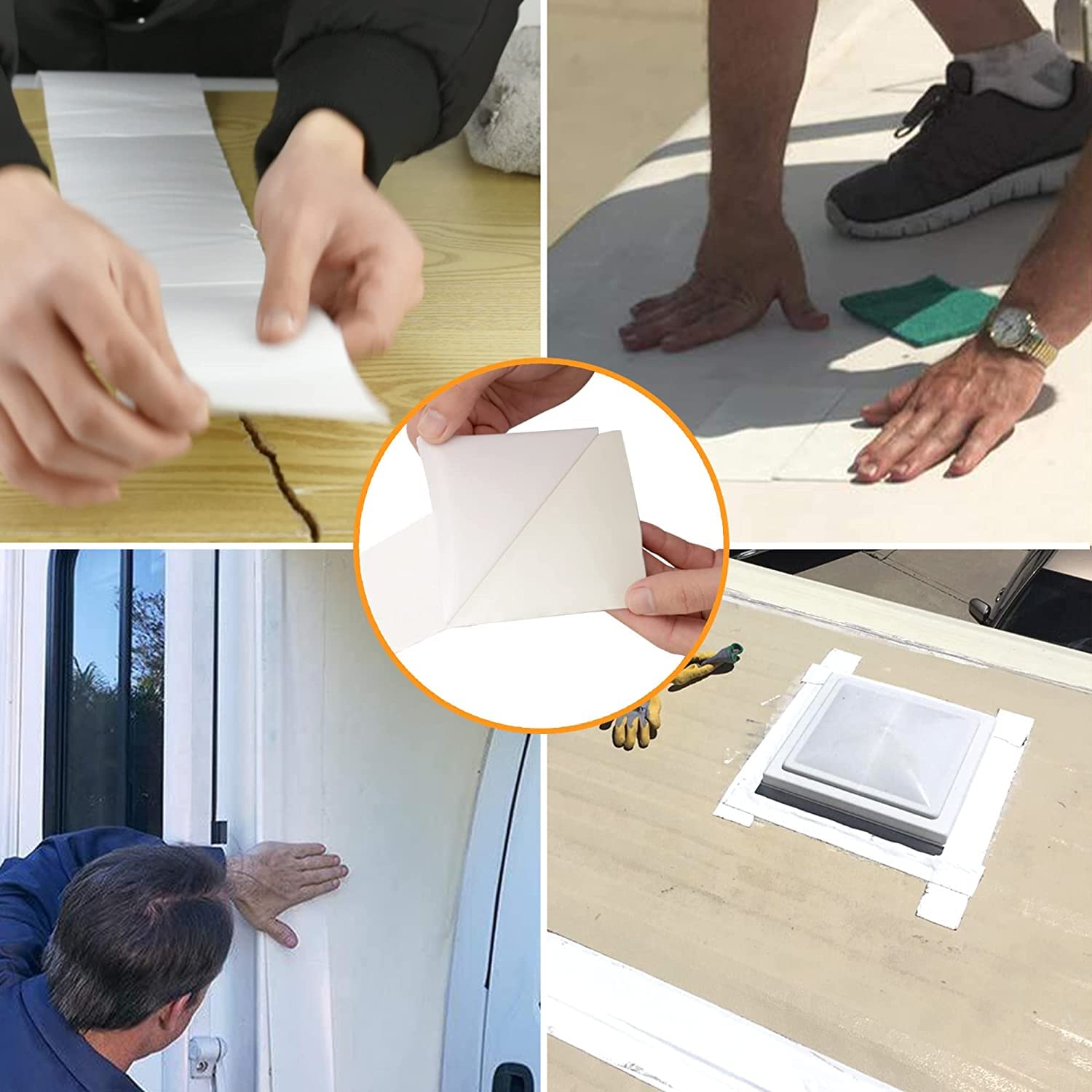 Rv Roof Tape White 6 Pack, 4 Inch X 50 Feet Rv Repair Sealant Tape, Stop Camper Roof Leaks, Uv-Resistant, Weatherproof And Reliable For Camper, Trailer, Boat (4In-50Ft 6Pack)