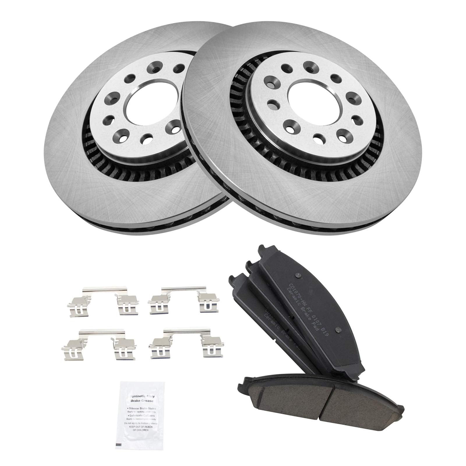 Trq Front Brake Pad & Rotor Kit Brake Pads Brake Rotor Ceramic Compatible With 2005-2007 Ford Five Hundred Freestyle 2008-2009 T