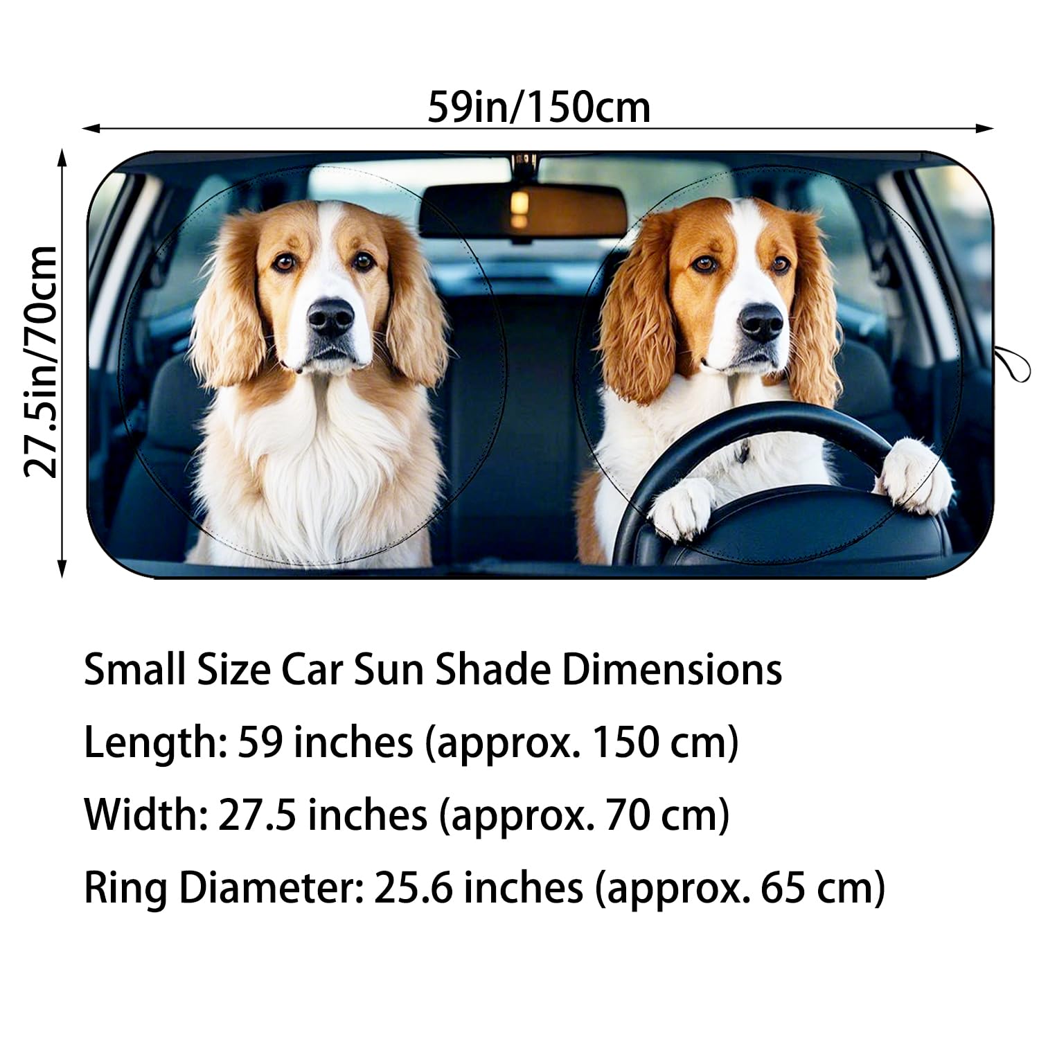 TXWWXT Car Sun Shade for English Cocker Spaniel,Universal Fit Windshield Sunshade for Cars, SUVs, UV Protection & Heat Resistant