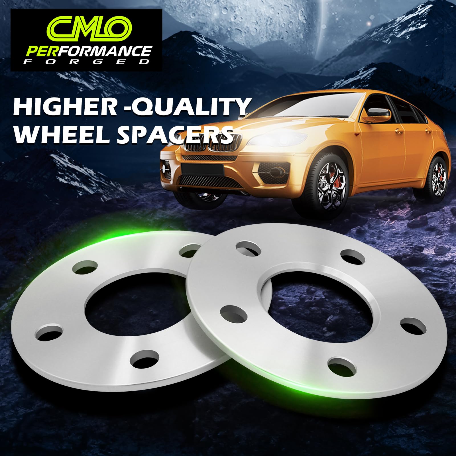 Customadeonly 5mm Wheel Spacers Hubcentric 5x4.75, Anodized Silver, High Grade T6 Aluminum, Model 547547505B (2pc) for