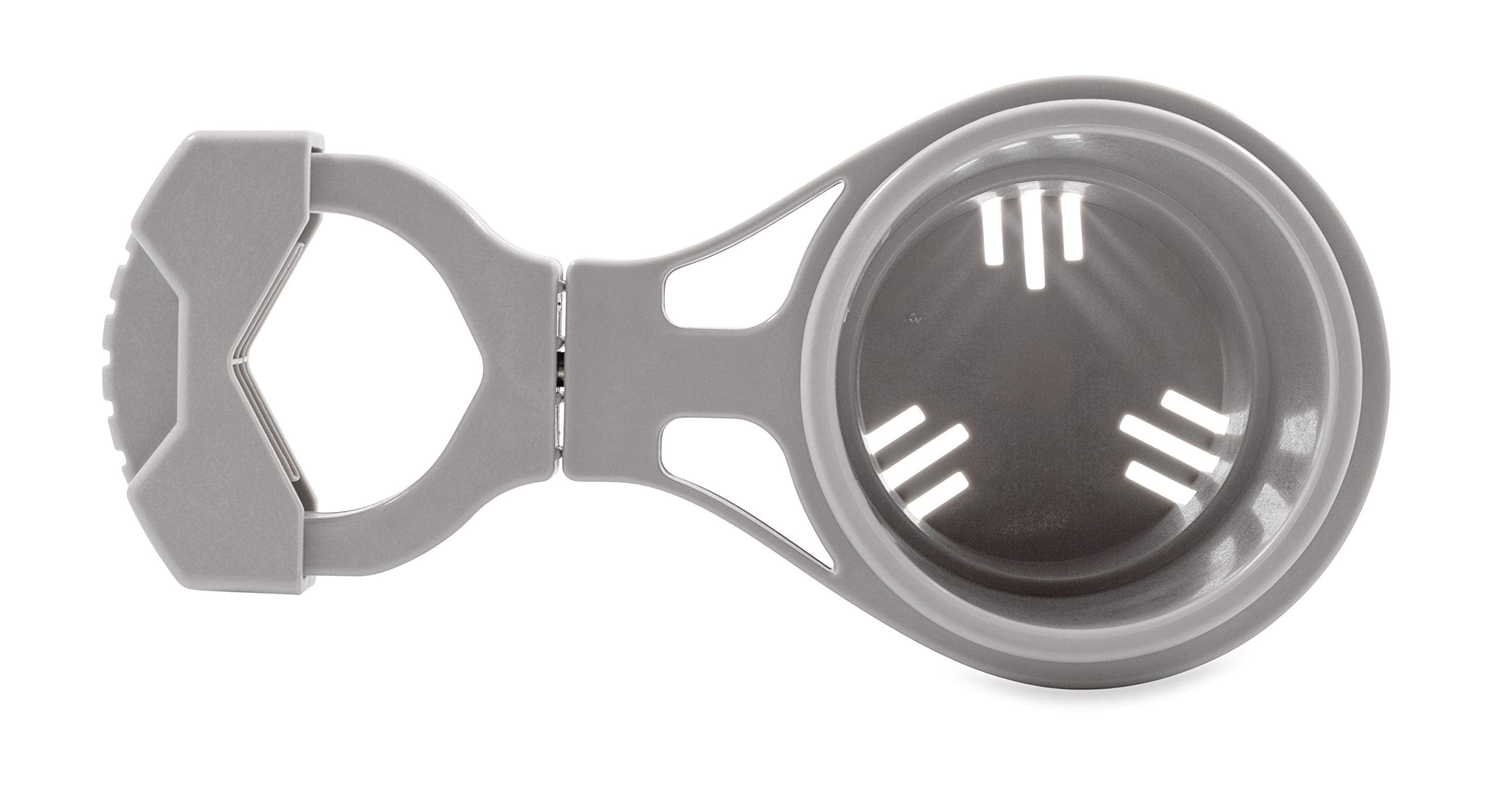 Camco Small Clamp Mounted Cup Holder-Provides A Secure Location For Your Beverage-Mountable For Up To 1-1/4-Inch Rail-Gray (5309