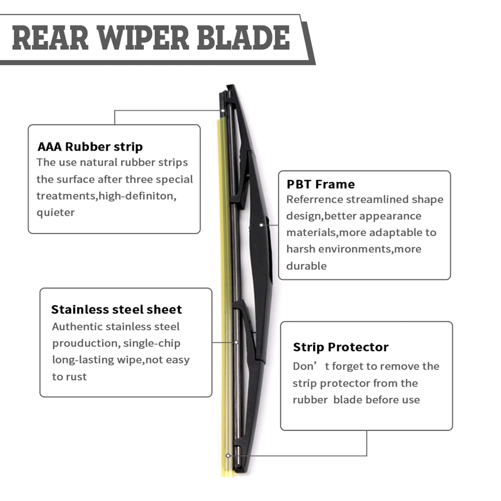 Hodee Rear Wiper Arm Blade Nut Set Replacement For Subaru Forester 2002-2016,Outback Impreza 2005-2017,Tribeca,Impreza,Legacy,Re