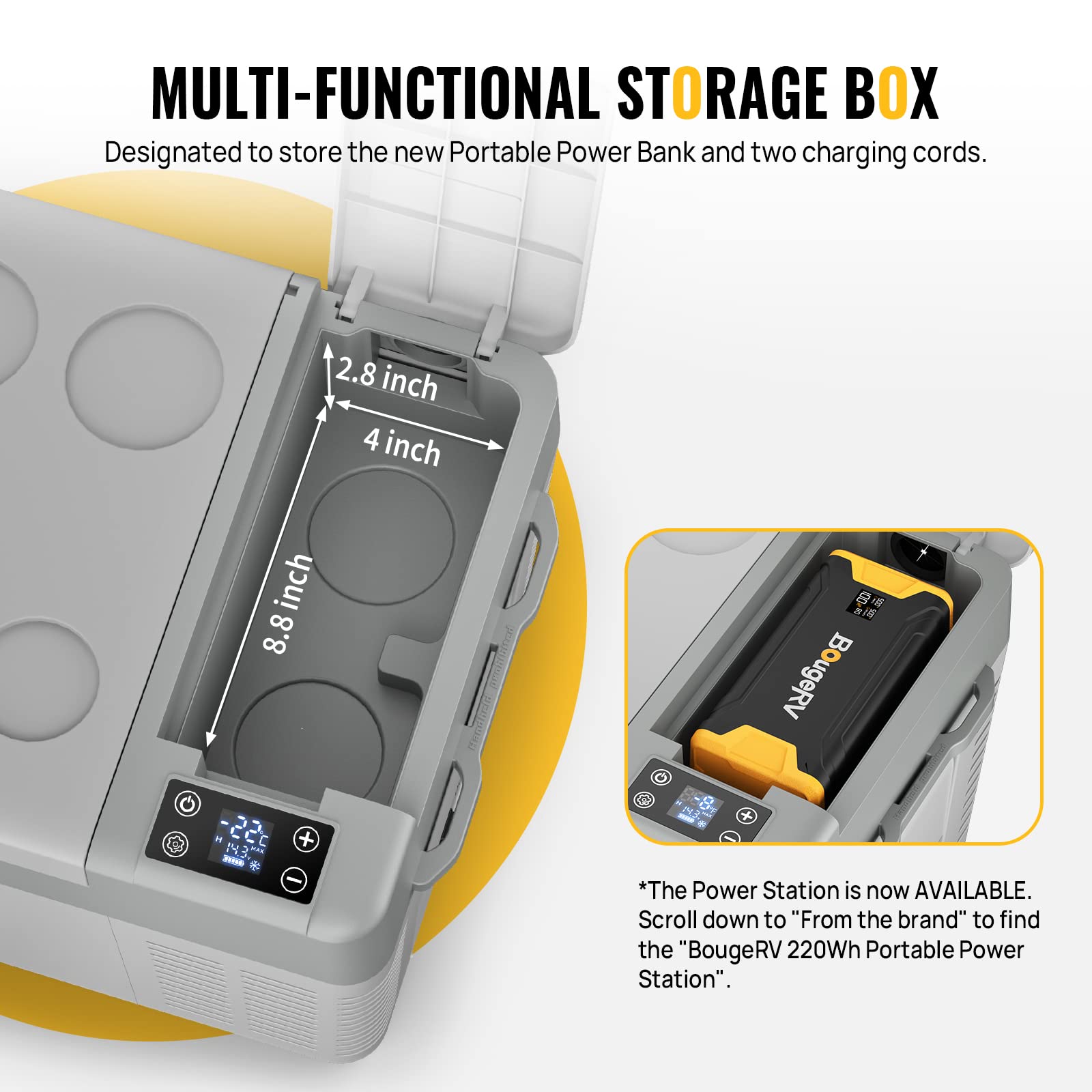 BougeRV 12 Volt Refrigerator, CRPRO 21 Quart 12V Car Fridge, Portable Freezer (-8?~50?), Compressor Electric Cooler with 12V/24