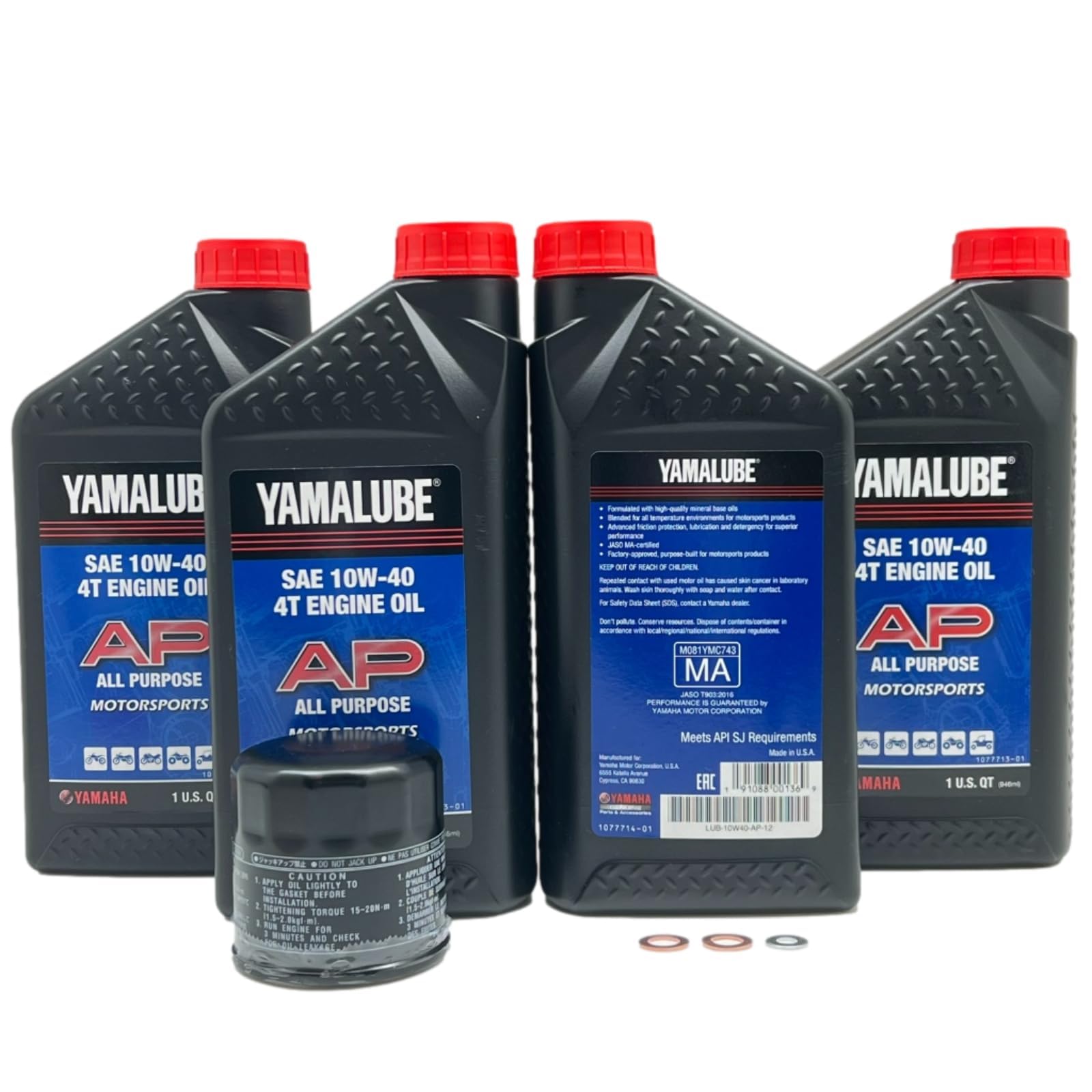 Yamaha Wolverine X2/ X4 850 (2018-2024) all Models Oil Filter Change Kit Yamaha Part# 5GH-13440-80-00 and 4 Quarts All Purpose L
