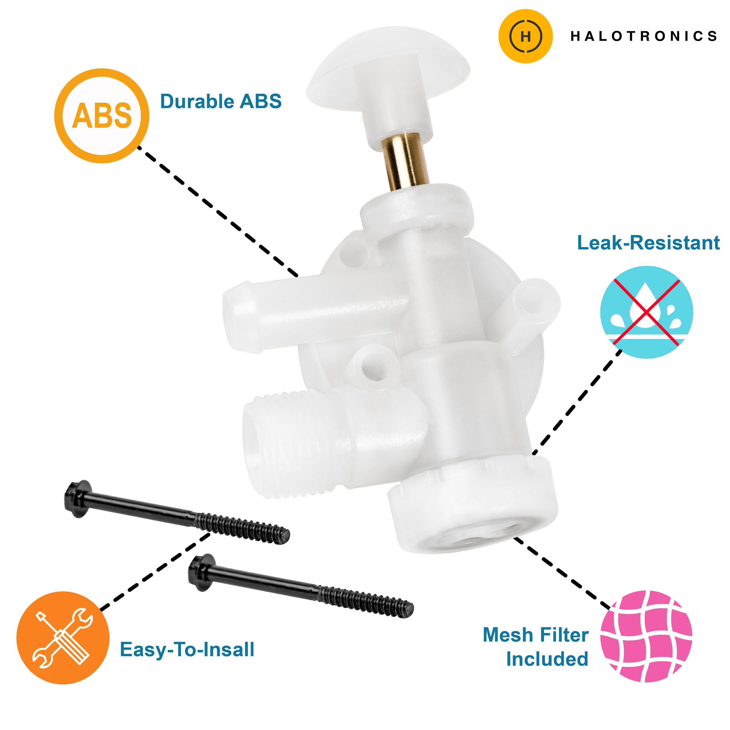 Halotronics Upgraded Toilet Flush Valve Assembly 385314349 - Camper, Trailer, Boat, & RV Toilet Repair Kit for Sealand EcoVac Va
