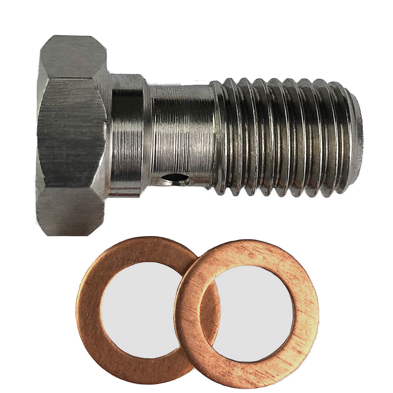 Stainless Steel M10X1.25 Banjo Bolts Brake Line Fittings Adapter M10 Metric Thread Single Banjo Bolt Universal