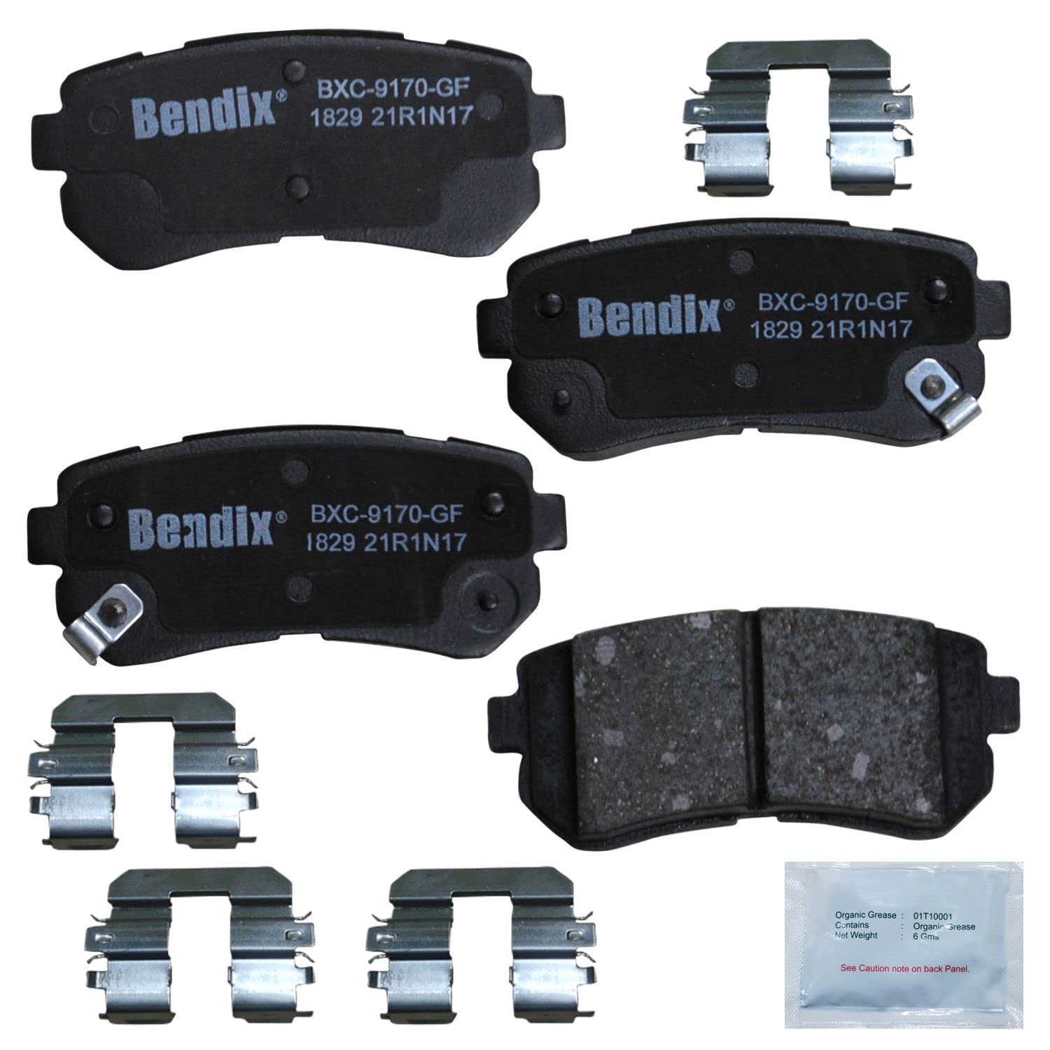 Bendix Priority1 Cfc1829 Ceramic Rear Brake Pads For Hyundai Sonata 2019-2015, Tucson 2017-2016, Kia Optima 2020-2016
