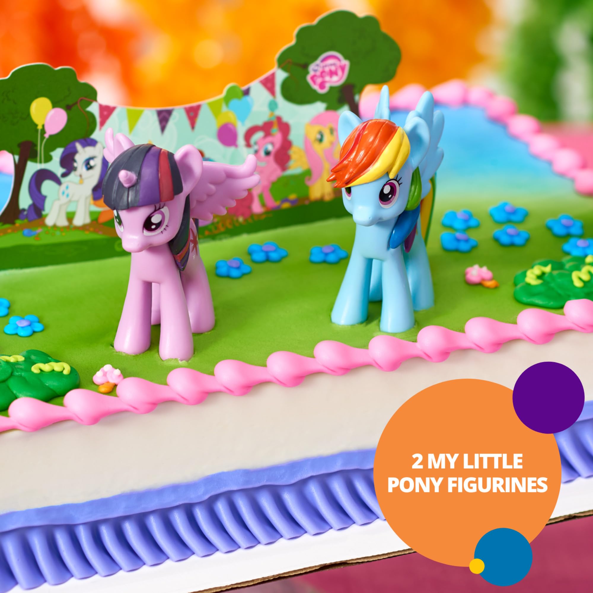 Decopac My Little Pony Cake Topper, 3-Piece Cake Decorations With Rainbow Dash And Twilight Sparkle Ponies For Fun After The Bir