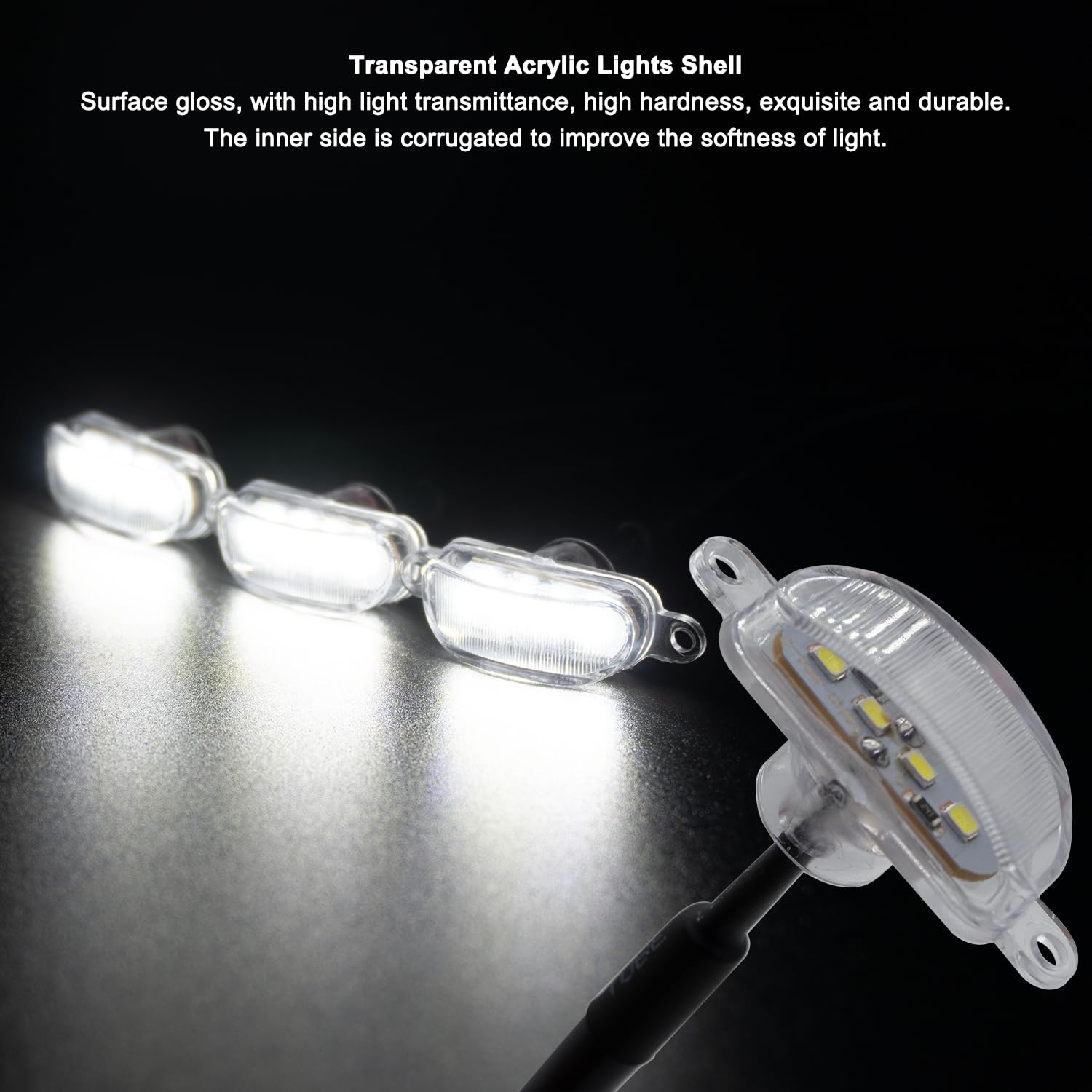 Boigoo Front Grilles Marker Lights 3Pcs 4Led Compatible With Dodge Ram 1500 2013-2018 & Ford F-150 Raptor 2004-2019, Decorative Cars Grid Grilles (White - White Lens)