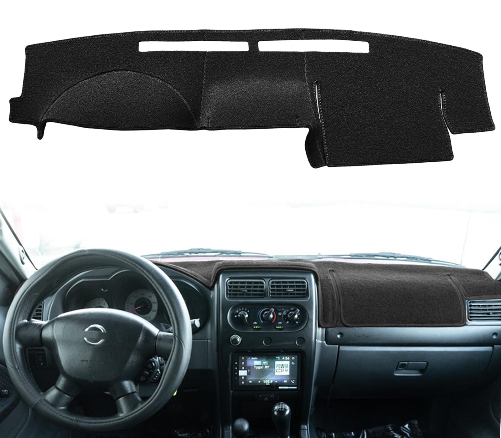 Yiz Dash Cover Mat Custom Fit For Nissan Frontier Xterra 2002 2003 2004 Dashboard Cover Pad Carpet (Black) J158
