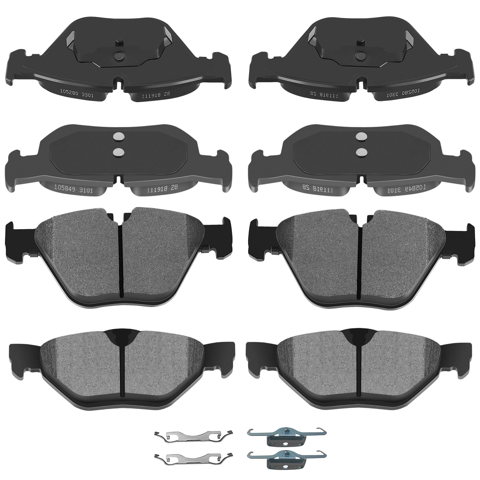 Automuto 8Pcs Front & Rear Semi-Metallic Disc Brake Pads Set D1267 D918 For Bmw 328I 2007-2013,For Bmw 328I Xdrive 2009-2013,For