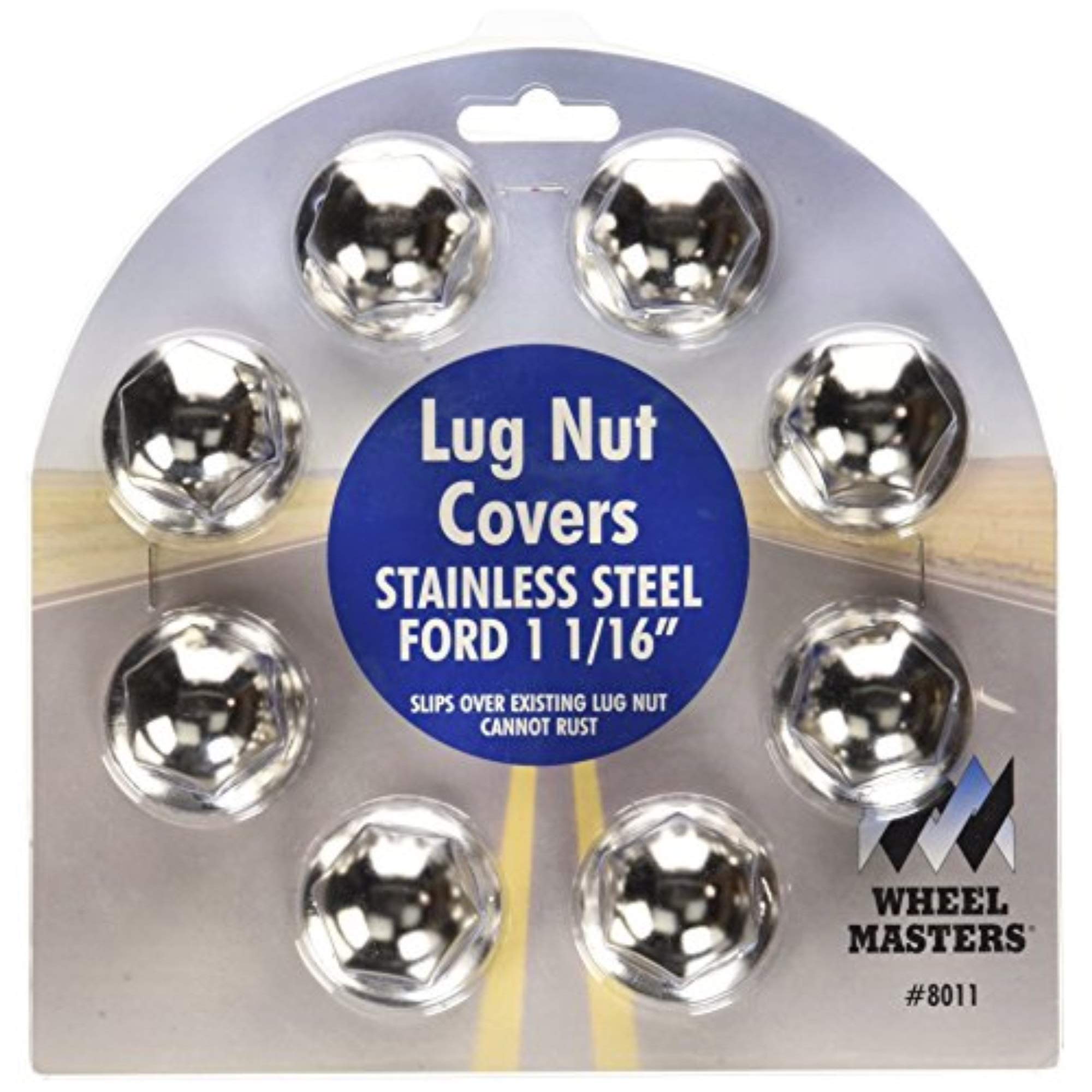 Wheel Masters 8011 1-1/16'' Stainless Steel Lug Nut Cover - 8 count