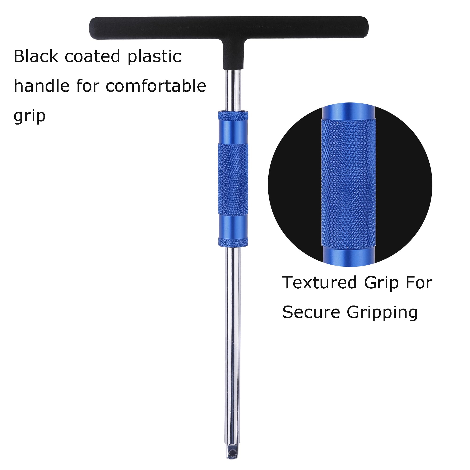 WINTOWIN 3/8'' Spinner T-Handle Wrench,3/8-Inch Drive T Handle Socket Driver,13    T-Handle Wrench for Socket Driver Motorcycle