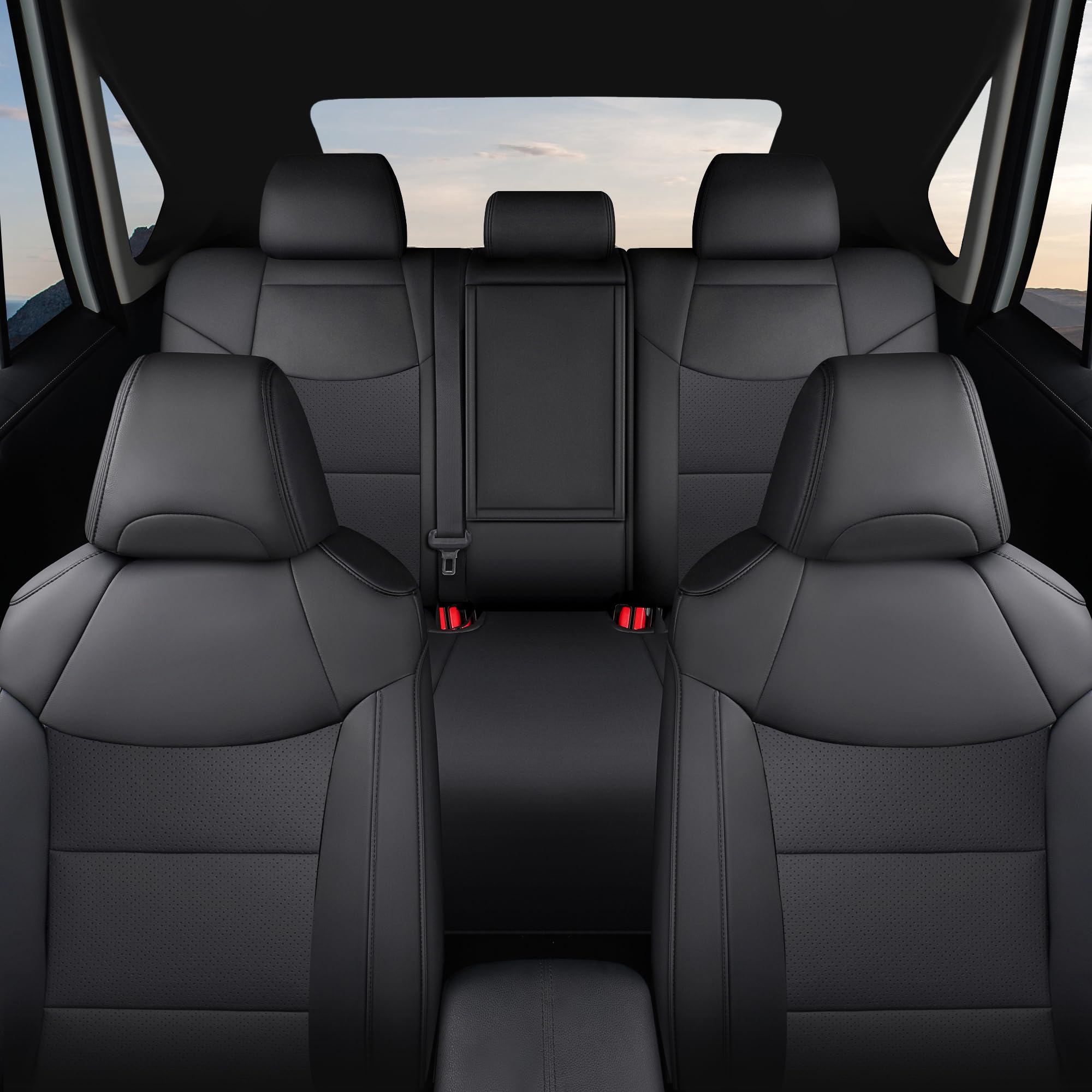 Giant Panda Customized Full Set Car Seat Covers Fit For Toyota Rav4 Le, Xle, Xle Premium, Limited,2019 2020 2021 2022 2023 2024