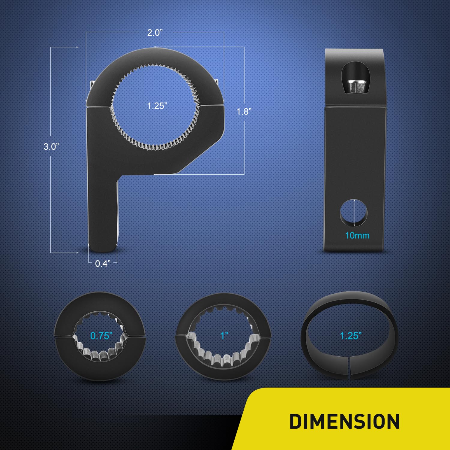 Nilight - 90028D 4Pcs Led Light Bar Horizontal Bar Clamp Mounting Kit Fit On 0.75'' 1'' 1.25'' Bull Bars Roof Racks Roll Cages F