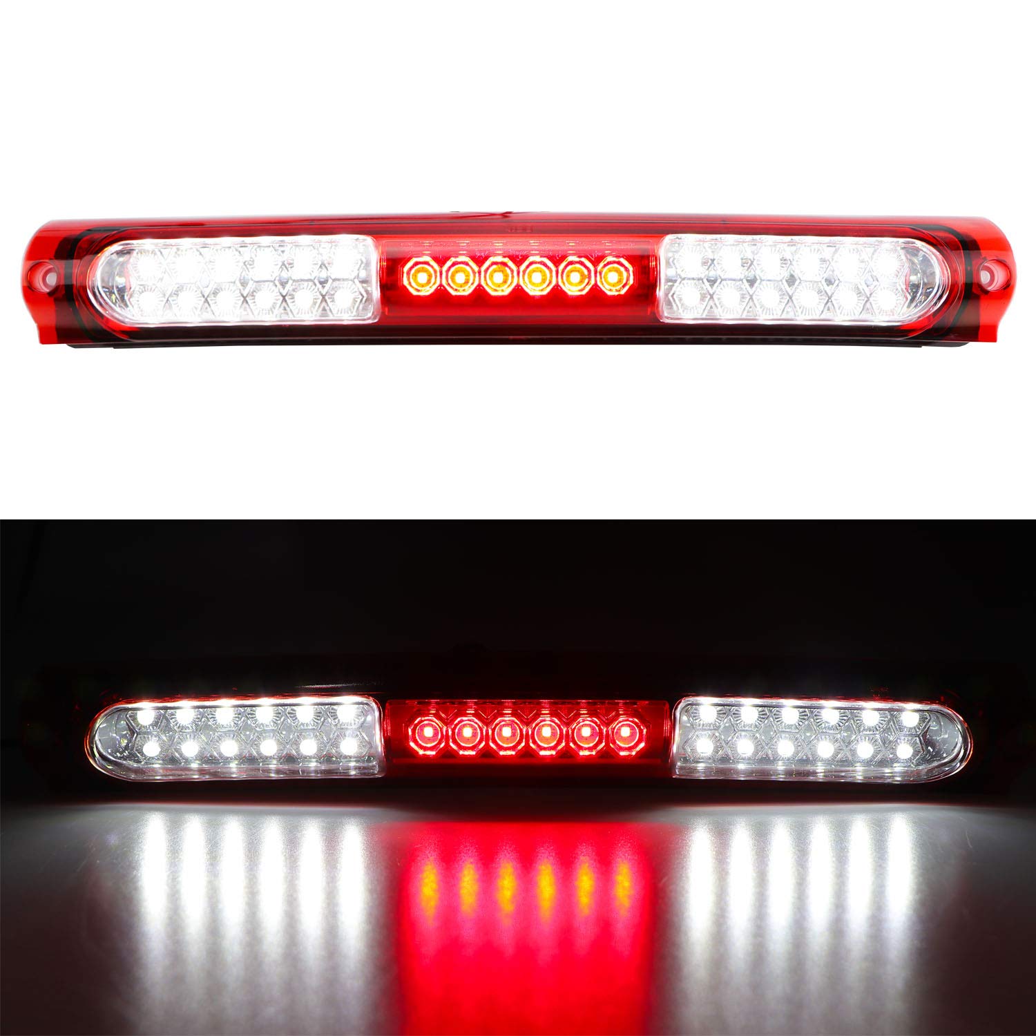 For 1997-2003 Ford F150 / 2004 Heritage Led 3Rd Third Brake High Mount Light Cargo Light Stop Lamp (Red)