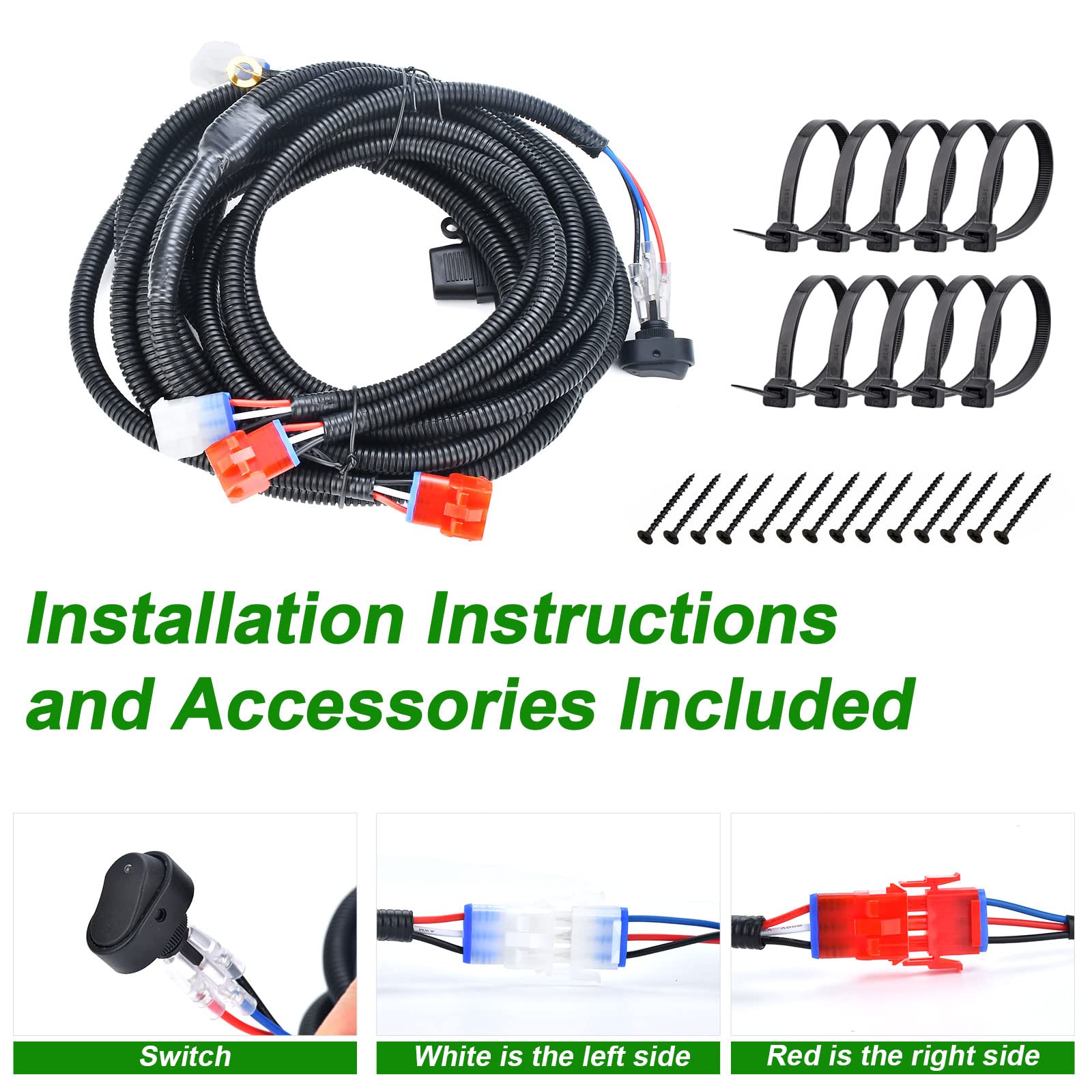 Lochnchn Led Headlight Tail Light Kit Compatible With Ezgo Txt Golf Carts 1996-2013 Street Legal Headlights Kit Tail Light Kit A