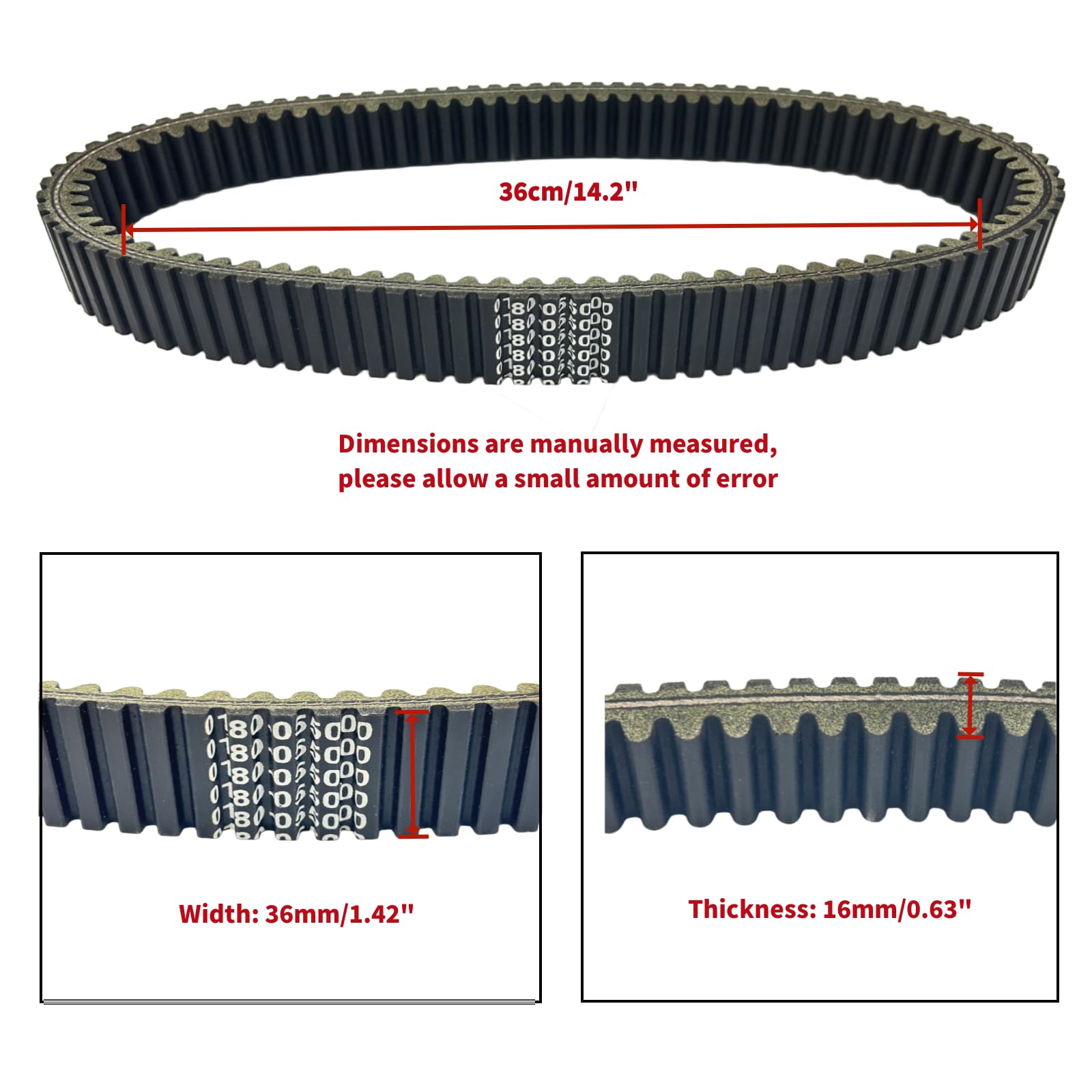 Drive Belt Compatible for Cfmoto Uforce Zforce Cforce 400 450L 500 600 625, X5, X6, Z5, Z6 UTV ATV 2012-2022 Replace 0180-055000