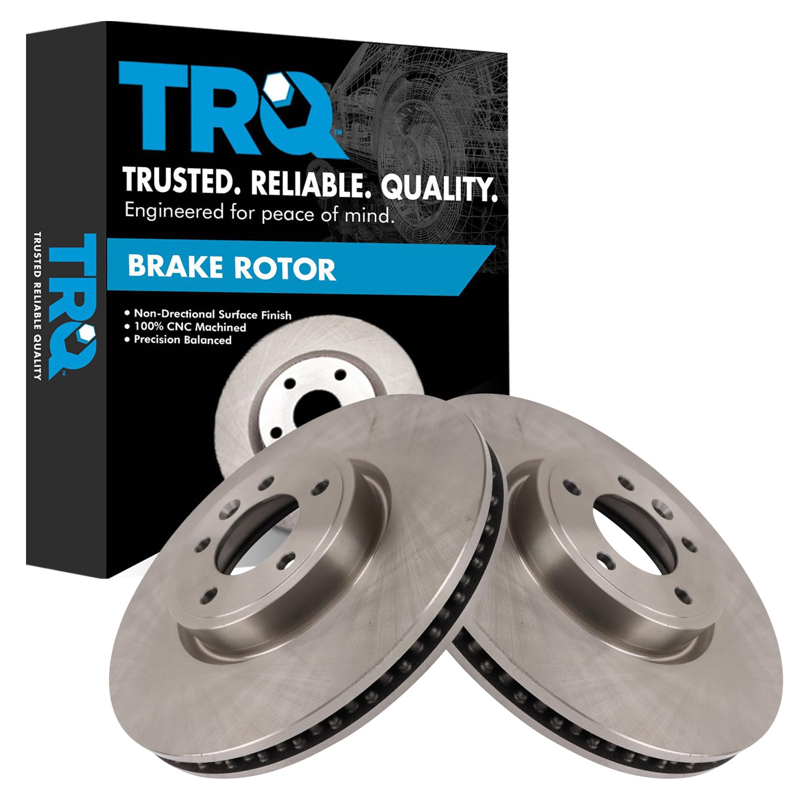 Trq Front Brake Rotors Set Compatible With 2018-2020 Land Rover Discovery 2019-2020 Range Rover 2018-2021 Range Rover Sport