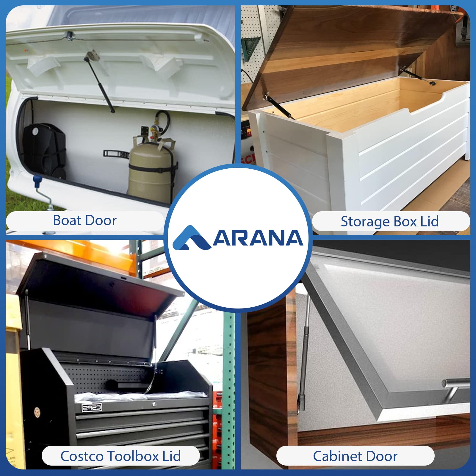 Arana Sx140P10 14 Inch 10Lb Gas Struts Spring Shocks Sx140P10S10 Lift Support For Tool Box Lid Camper Shell Window Truck Cap Cab