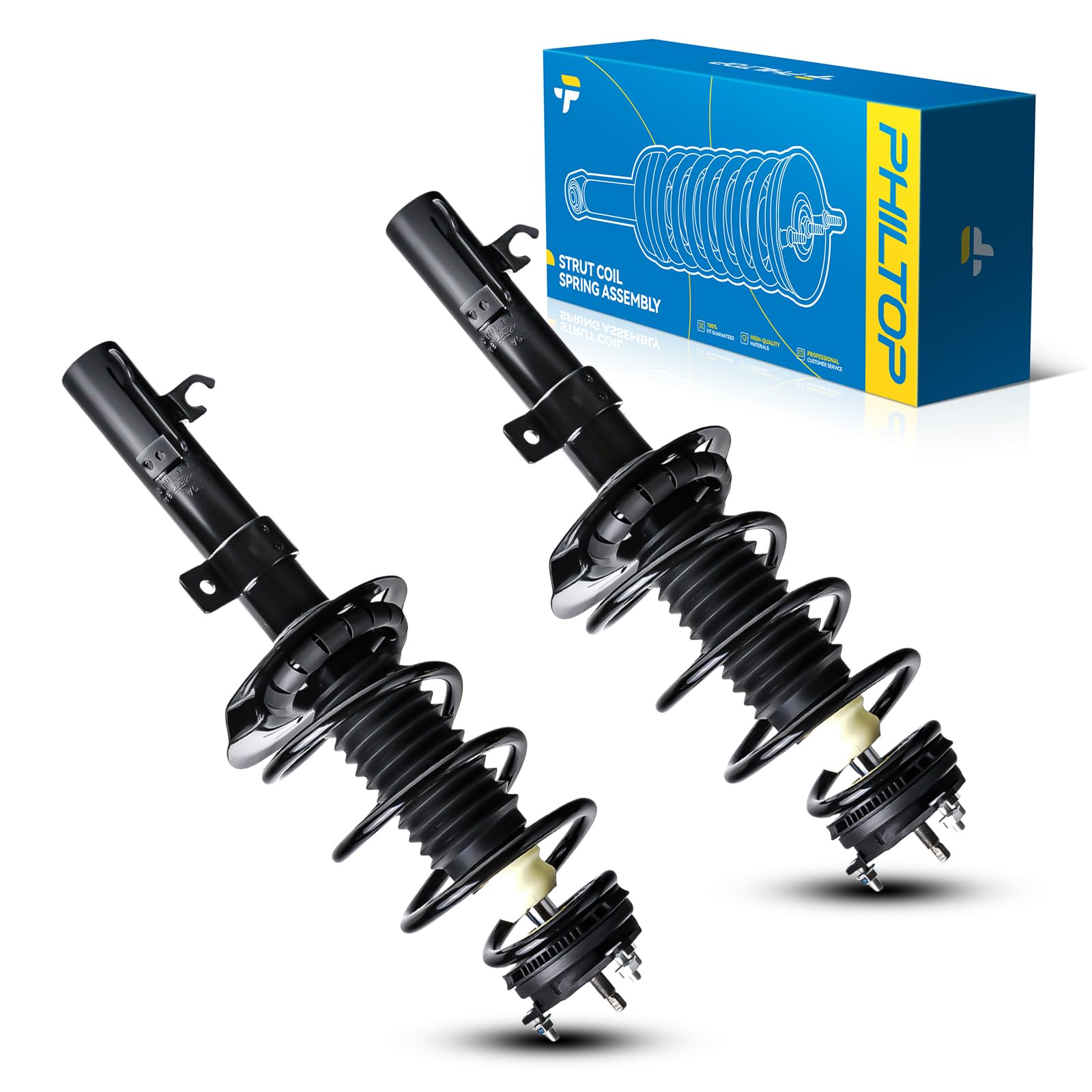Philtop Front Struts Fit For Focus 2008 2009 2010 2011, 272257 272258 Shock Absorbers 2 Pcs Struts With Coil Spring Assemblies