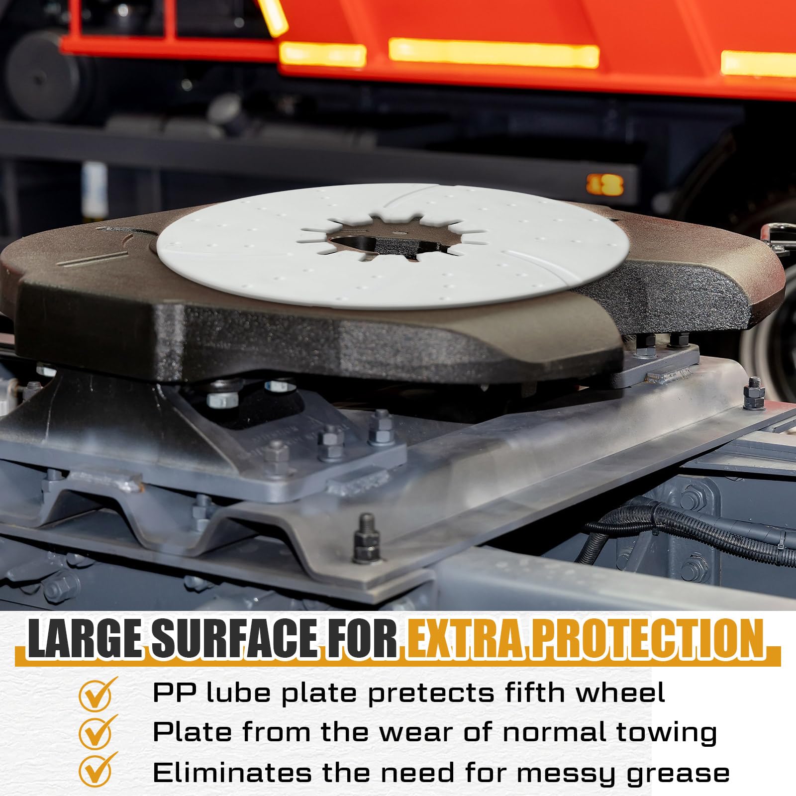 Threlaco 2 Pack 5Th Wheel Hitch Lube Plate 10 Inch Rv Camper Trailer Fifth Wheel Plate Disc Accessories For Trailer Safety Kit,