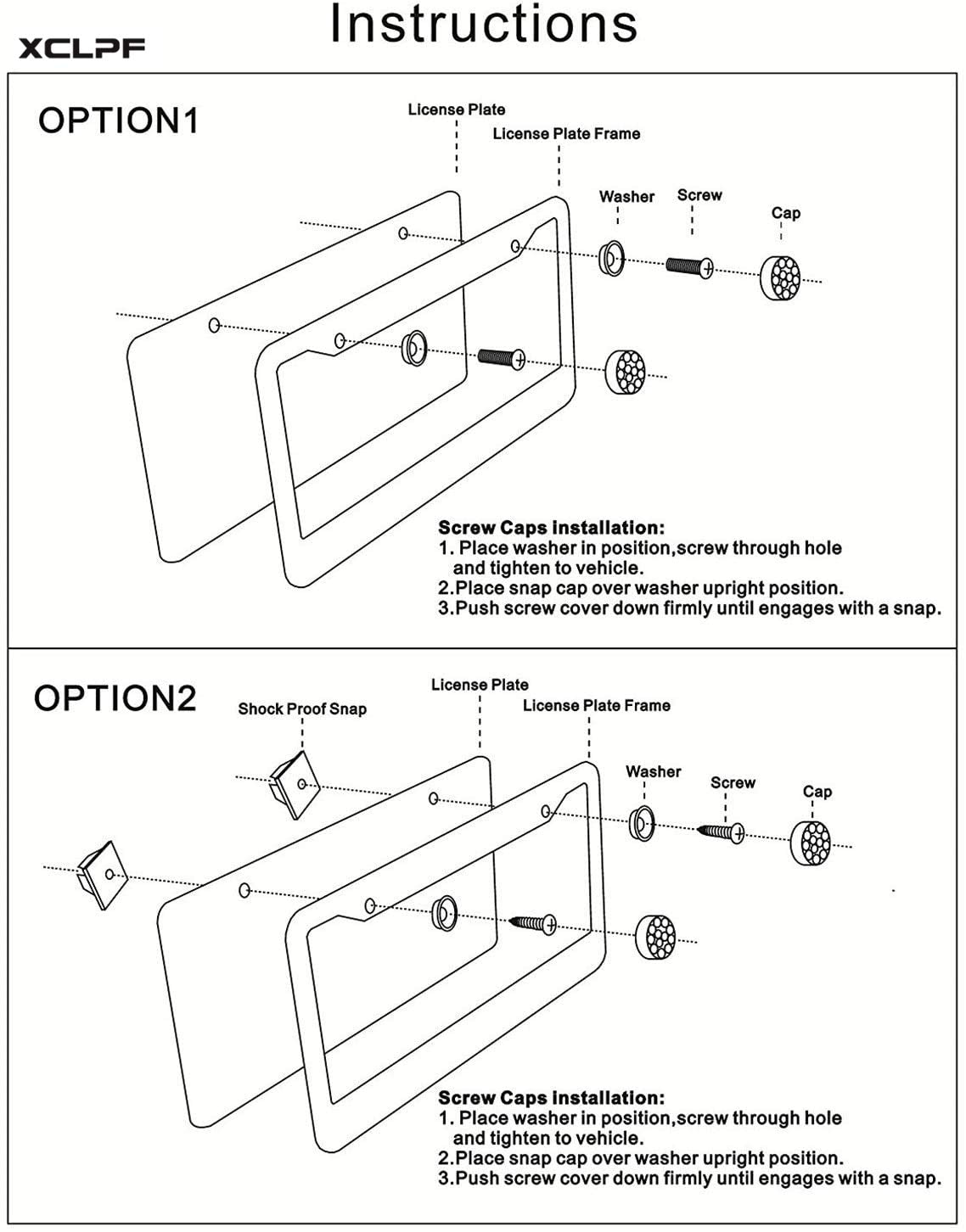 Bling License Plate Frame For Women, Sparkly Stainless Steel License Plate Frames| Over 1000 Pcs 14 Facets Bedazzled Clear Glass