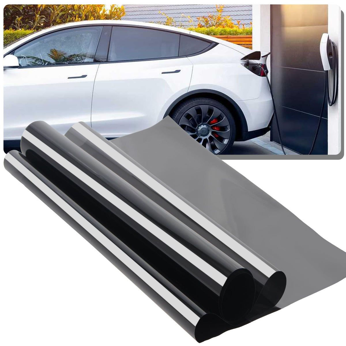 20% Nano Ceramic Car Window Tint for New Energy, 85% IR Heat Sun Blocking 99.9% UV Protection, Signal Friendly One Way Privacy W