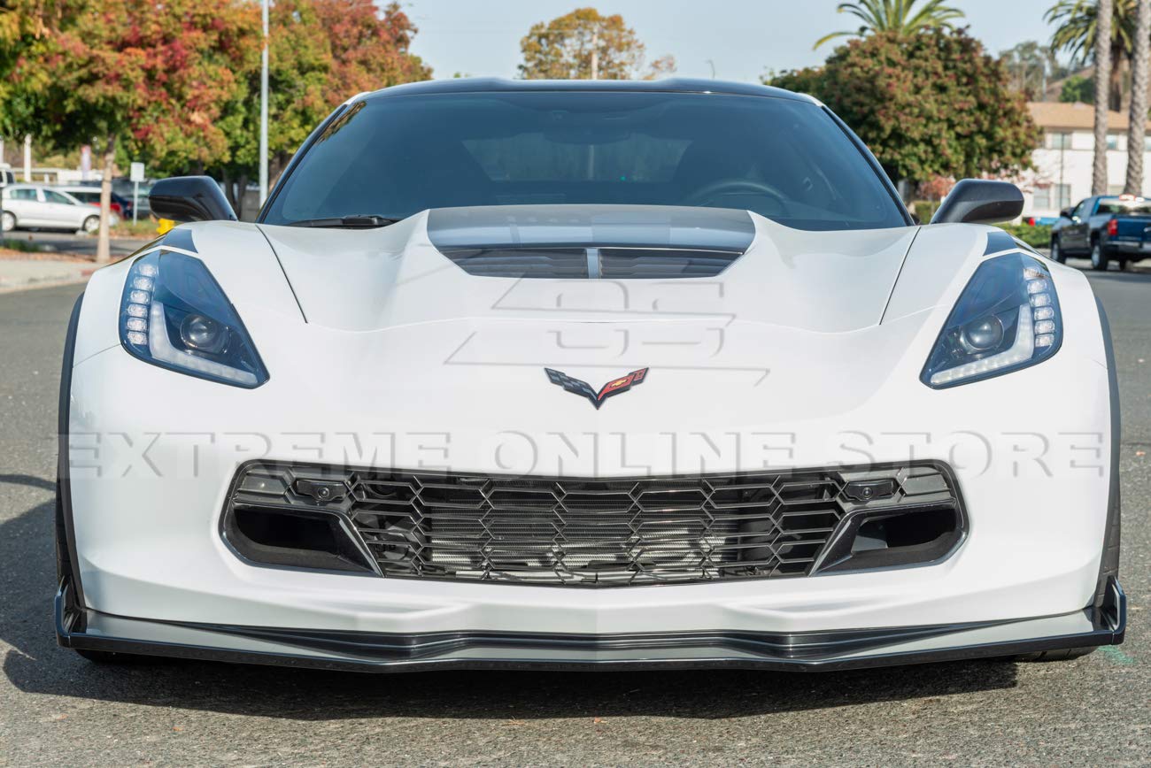Replacement For 2014-2019 Chevrolet Corvette C7 ALL Models With Front Camera | EOS Factory Z06 Style PAINTED CARBON FLASH METALL
