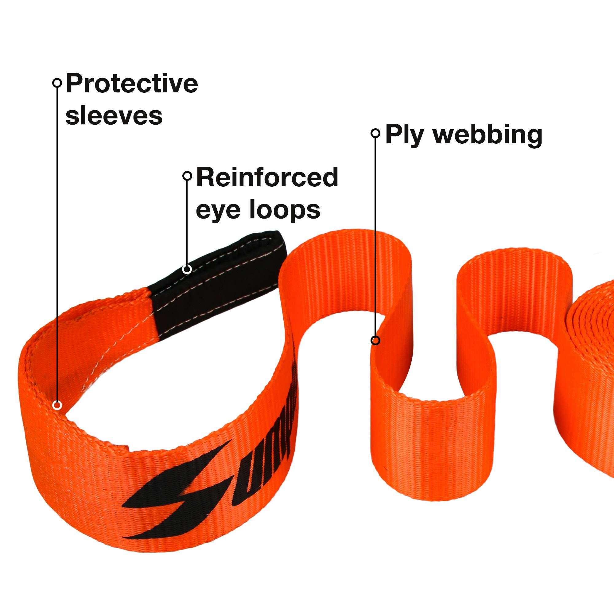 Atv Tow Strap 30Ft Heavy Duty 3X 30' 30000 Lbs Break Strength,Car/Vehicles Tow Straps With Loop,Rv Emergency Towing Strap Nylon Rope,Tree Saver Snatch Strap,Recovery Straps 4X4 Off Roads Accessories