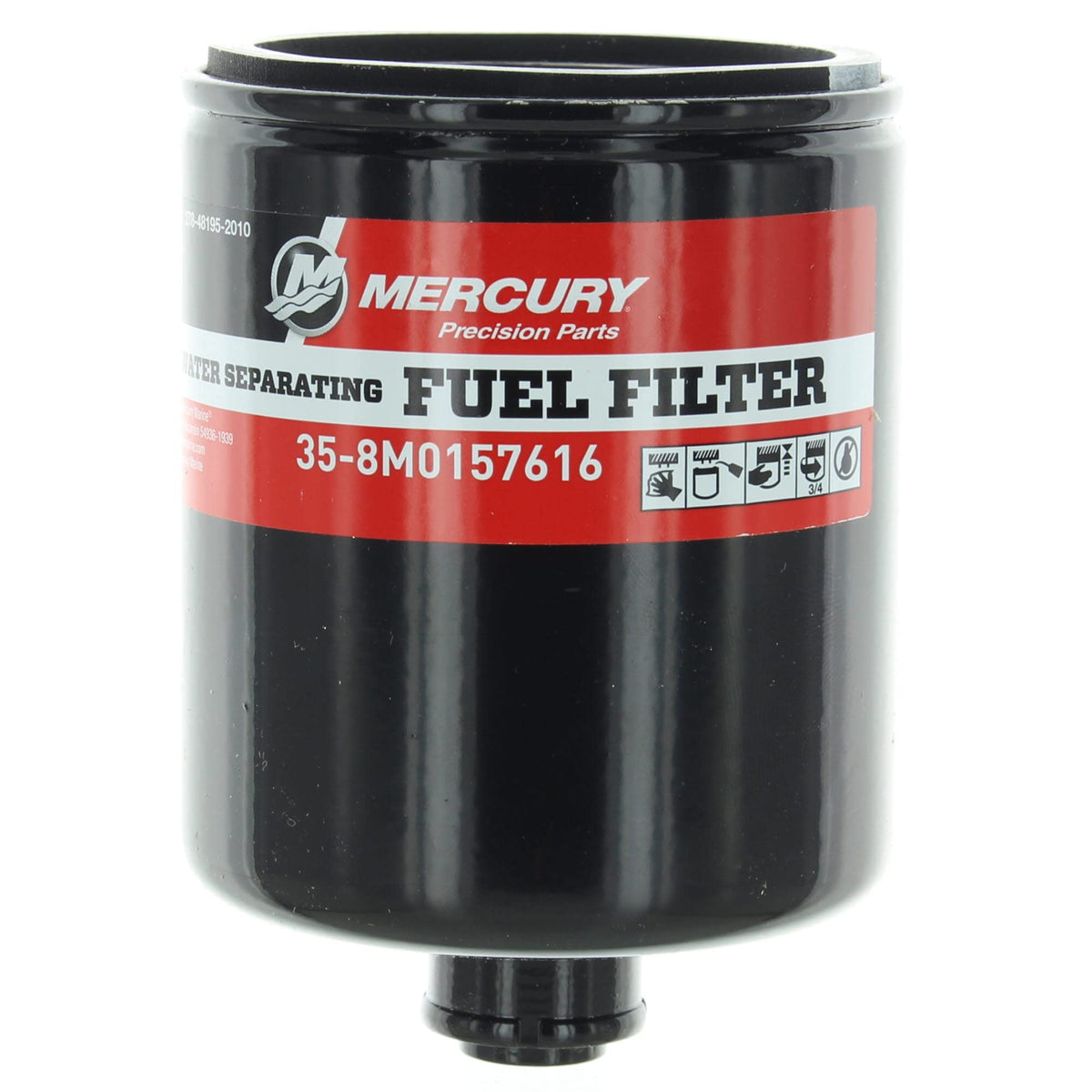 Mercury Marine Mercruiser Mercury Marine New OEM Water Separating Fuel Filter, 8M0157616, Black