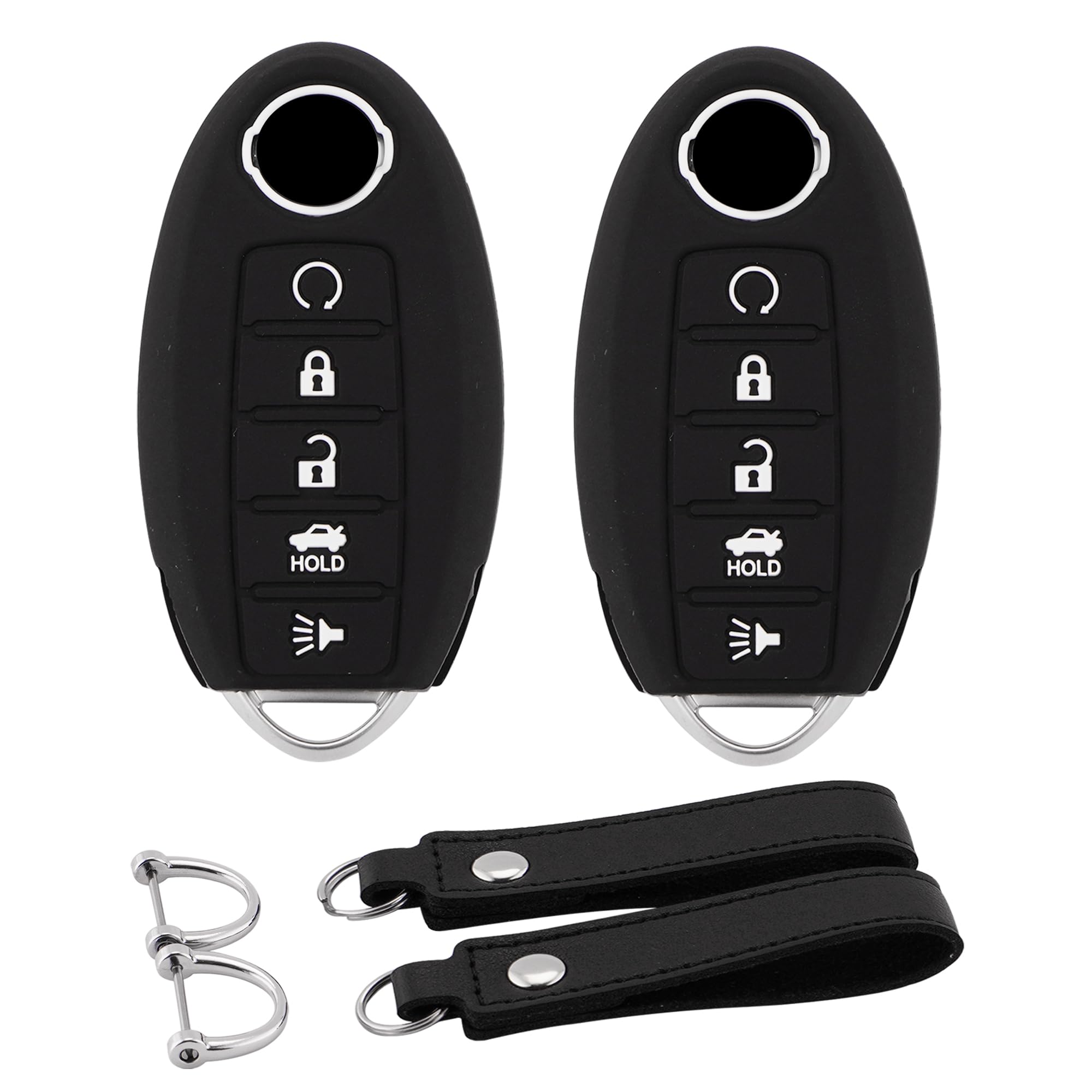 Koaudb Silicone Rubber Key Fob Cover Compatible With Accessories Altima Rogue Sentra Pathfinder Armada Maxima Murano 5 Buttons C