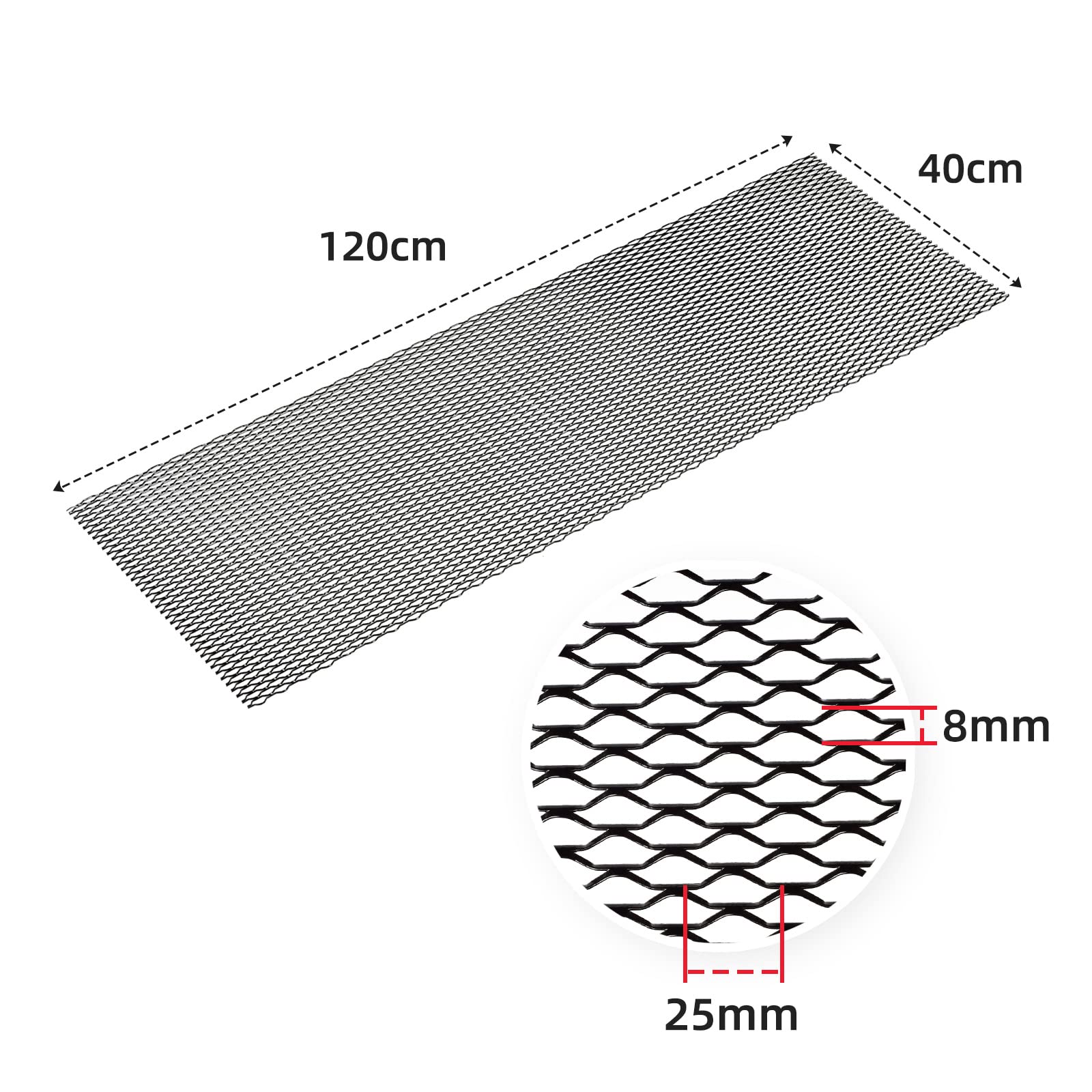 Aggauto 47X16 Inches Car Pickup Truck Grill Mesh Spoiler Bumper Vent Aluminum Alloy Automotive Grille Insert Air Intake Racing S