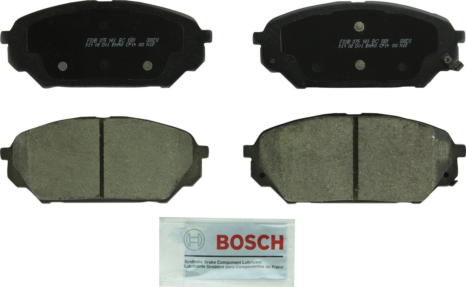 BOSCH BC1301 QuietCast Premium Ceramic Disc Brake Pad Set - Compatible with Select Hyundai Veracruz; FRONT