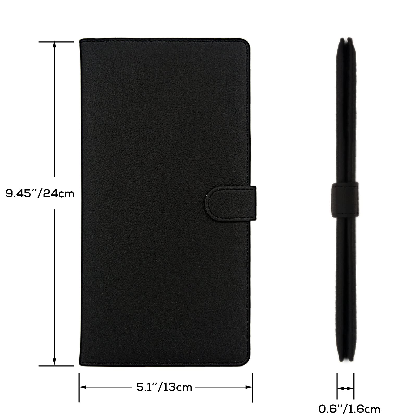 Srandme Car Registration And Insurance Holder, Leather Vehicle Glove Box Car Organizer Wallet With Magnetic Shut For Documents, Cards, Paperwork, Driver License, Black