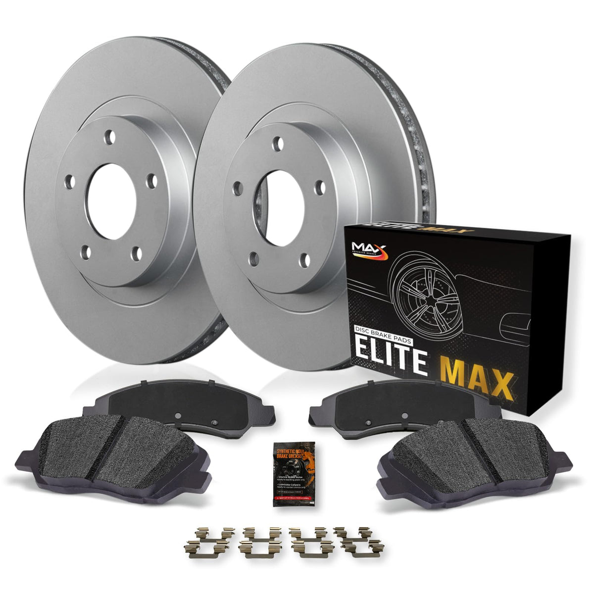 Max Advanced Brakes Rear Brake Kit For 2012-2020 Dodge Grand Caravan Chrysler Town & Country W/Dual Piston Fr Caliper Replacement Geomet Coated Oe Disc Brake Rotors And Ceramic Brake Pads