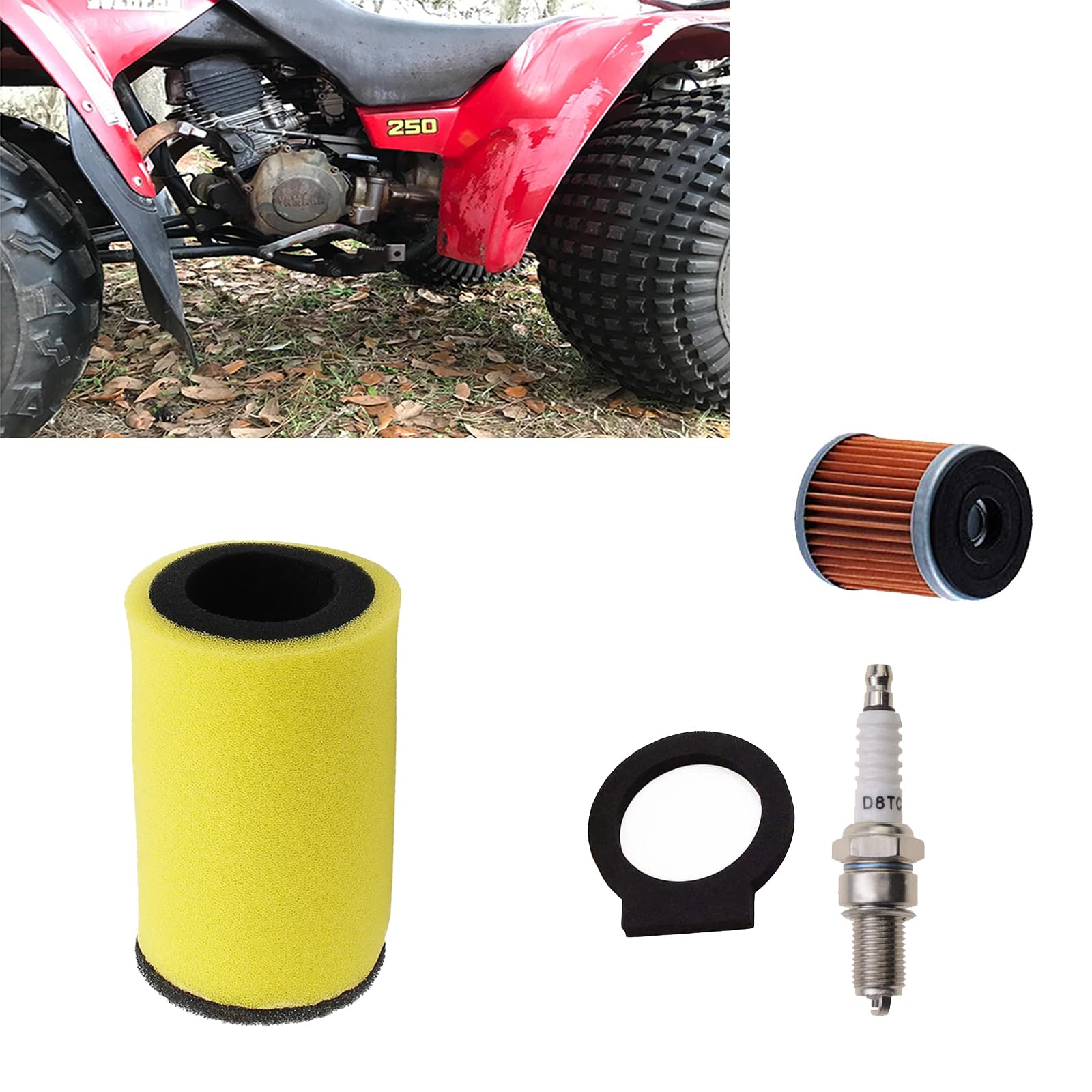 Cdzwj 1Yw-14451-00-00 Air Filter+Oil Filter+ Spark Plug Compatible With Yamaha Timberwolf 250 Yfb250Fw 1994-2000 4X4, Big Bear 350, Kodiak 400, Moto-4 Yfm250 Yfm350Er 1987-1995